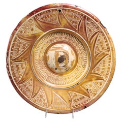 Hispano-Moresque Ceramic Charger, 16th Century Glazed Pottery