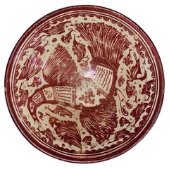 Hispano Moresque Copper Lustre Bowl, 17th century