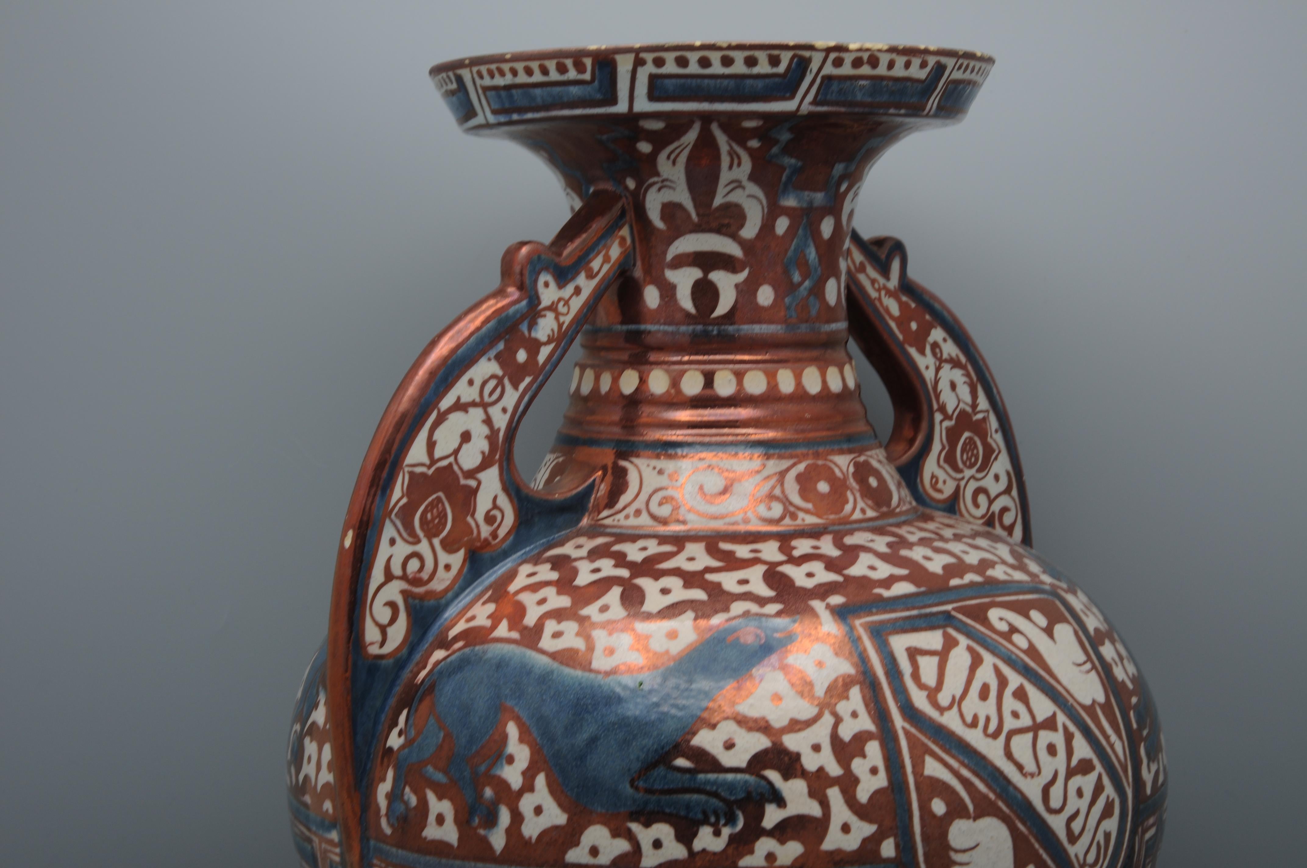 Hispano Moresque Lüsterware Alhambra-Vase – Valencia, frühes 20. Jahrhundert (Islamisch) im Angebot