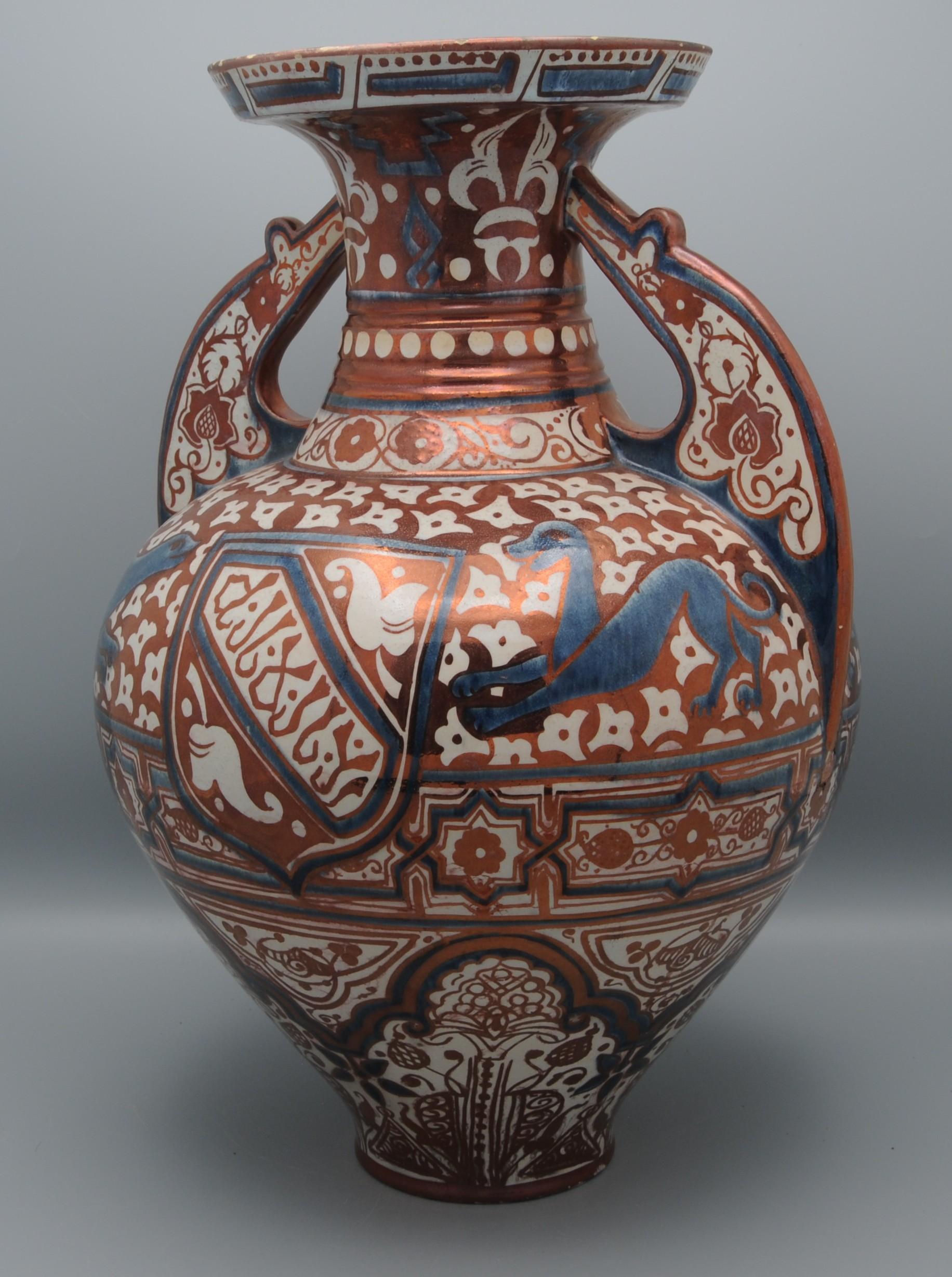 Hispano Moresque Lüsterware Alhambra-Vase – Valencia, frühes 20. Jahrhundert (Tonware) im Angebot