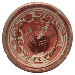 Plat en céramique lustrée hispano moresque - 17e siècle, Manises