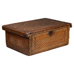 Hispano-Moresque Mudéjar Bone-Inlaid Walnut Chest  - Spain, 16th century