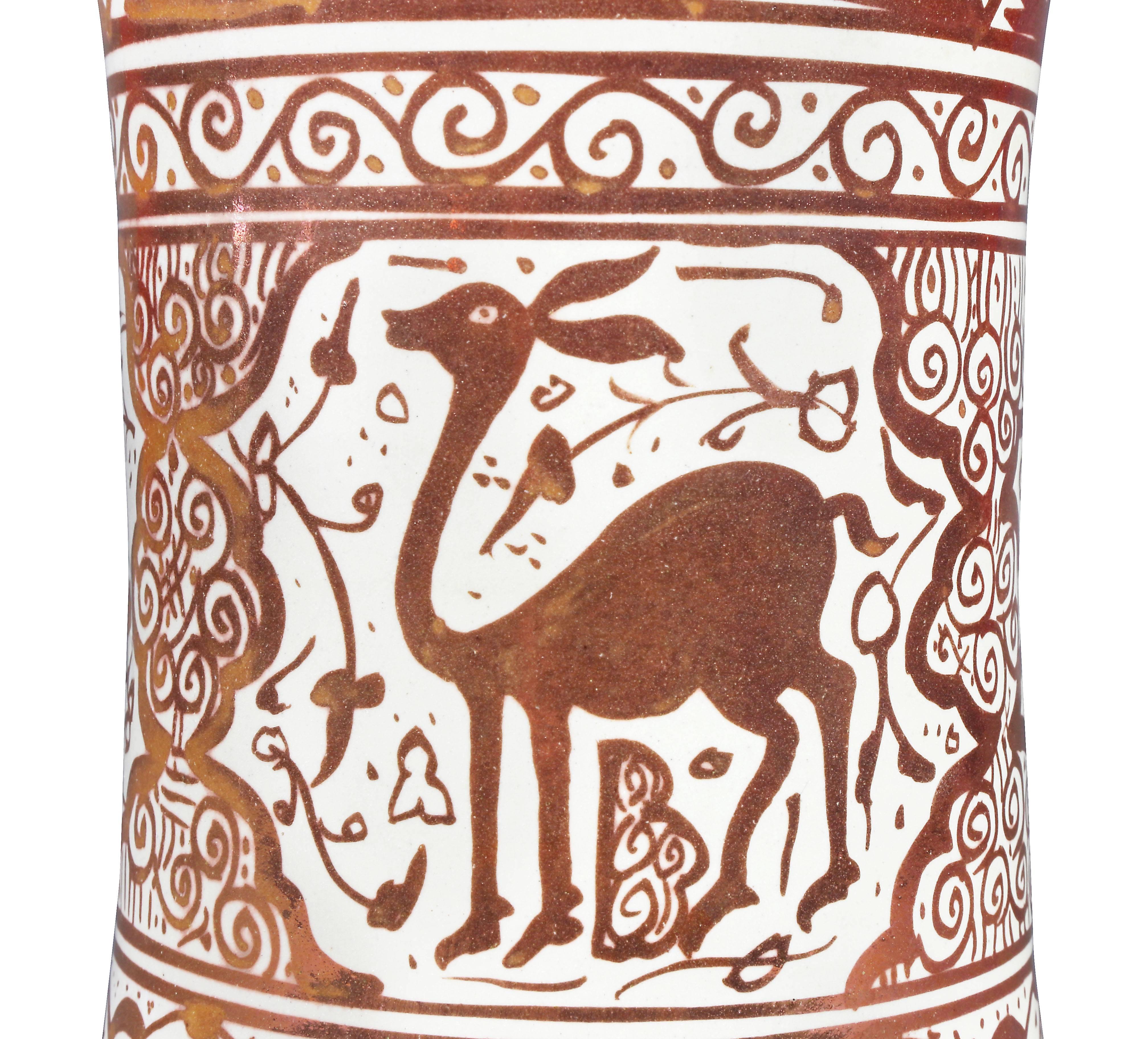 Baroque Vase en poterie hispano-Moresque