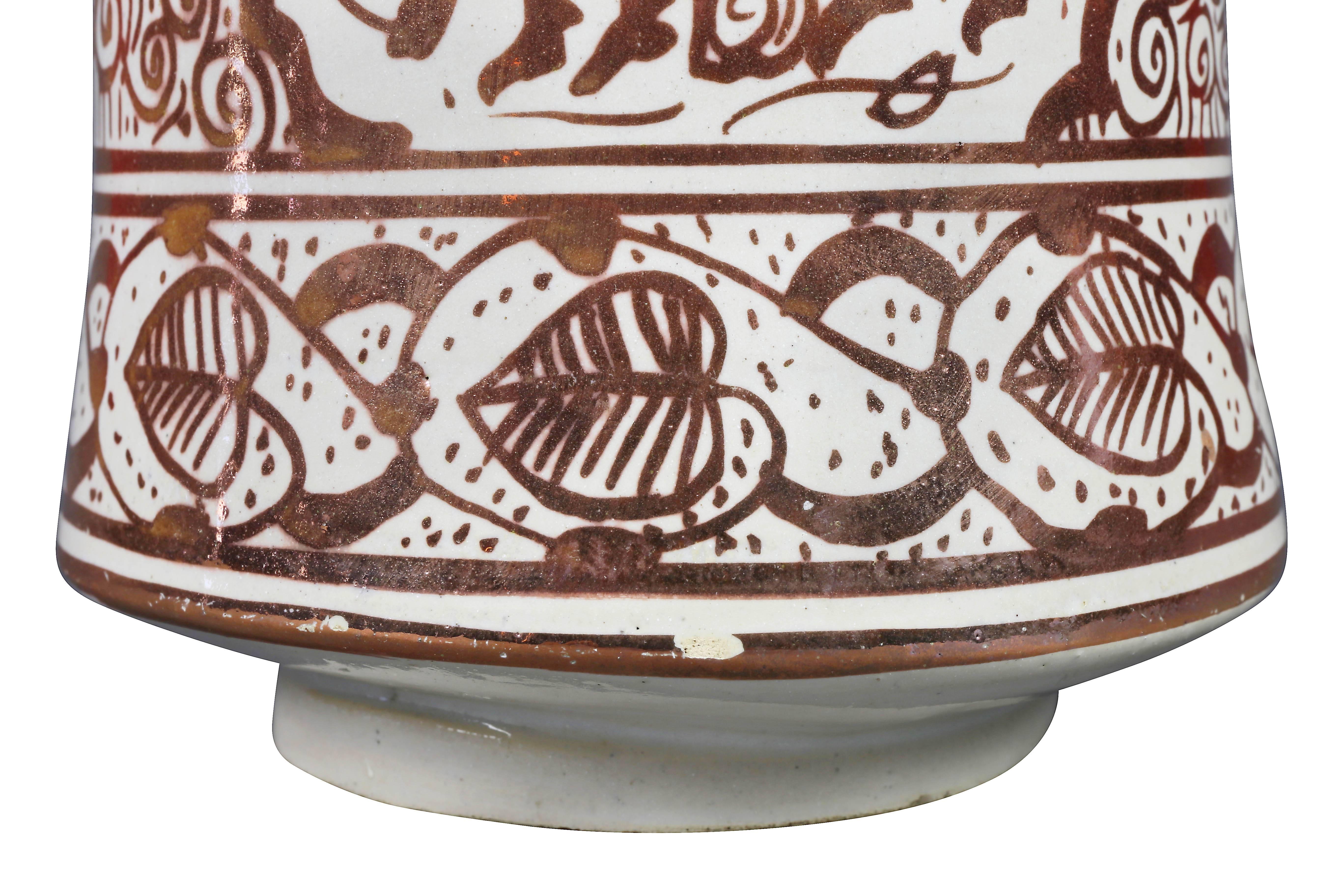 Espagnol Vase en poterie hispano-Moresque