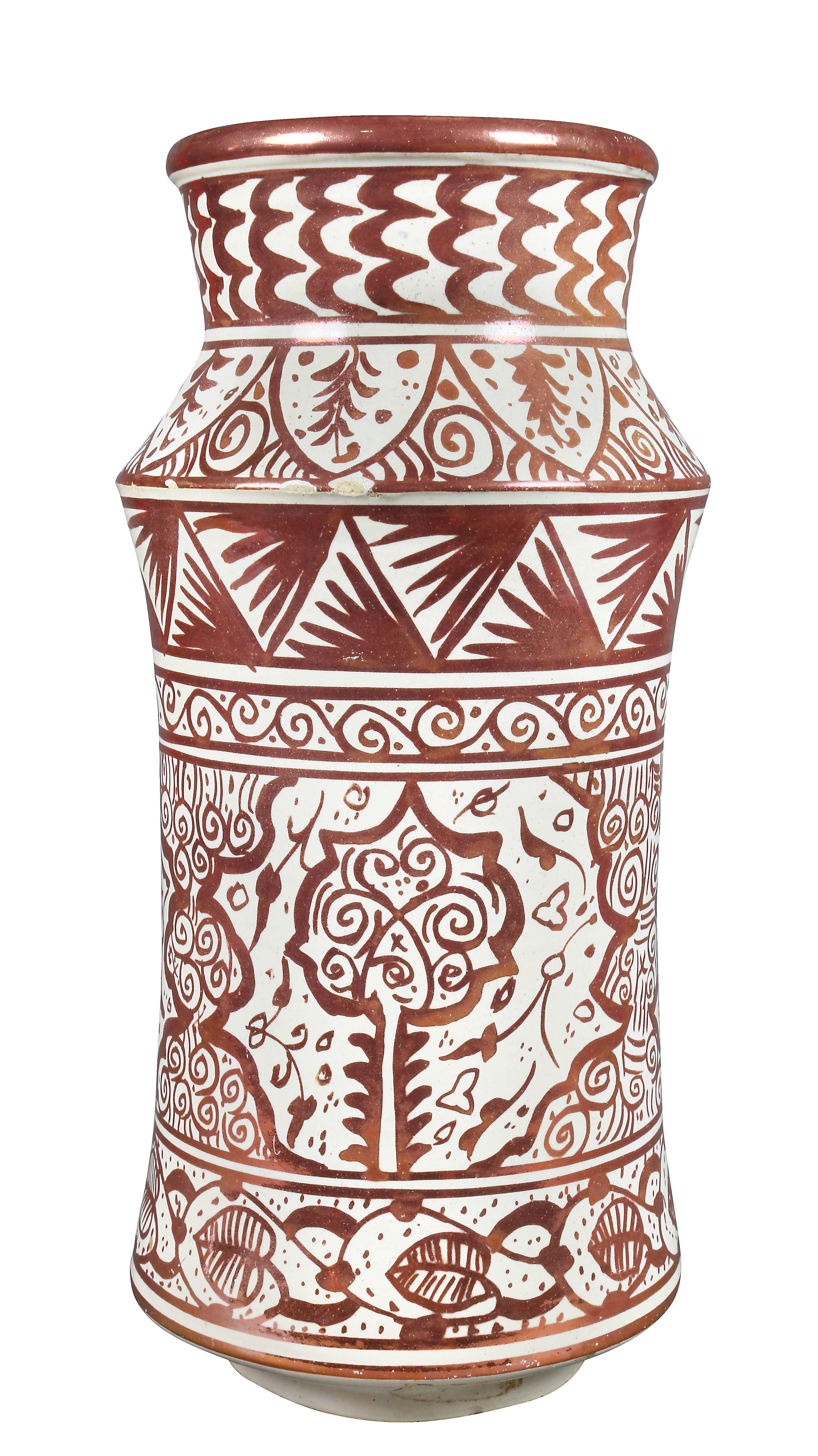 XIXe siècle Vase en poterie hispano-Moresque