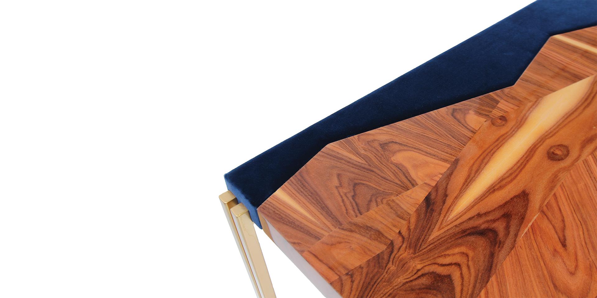 Velvet Hissan Arabi Console Table by Alma De Luce For Sale