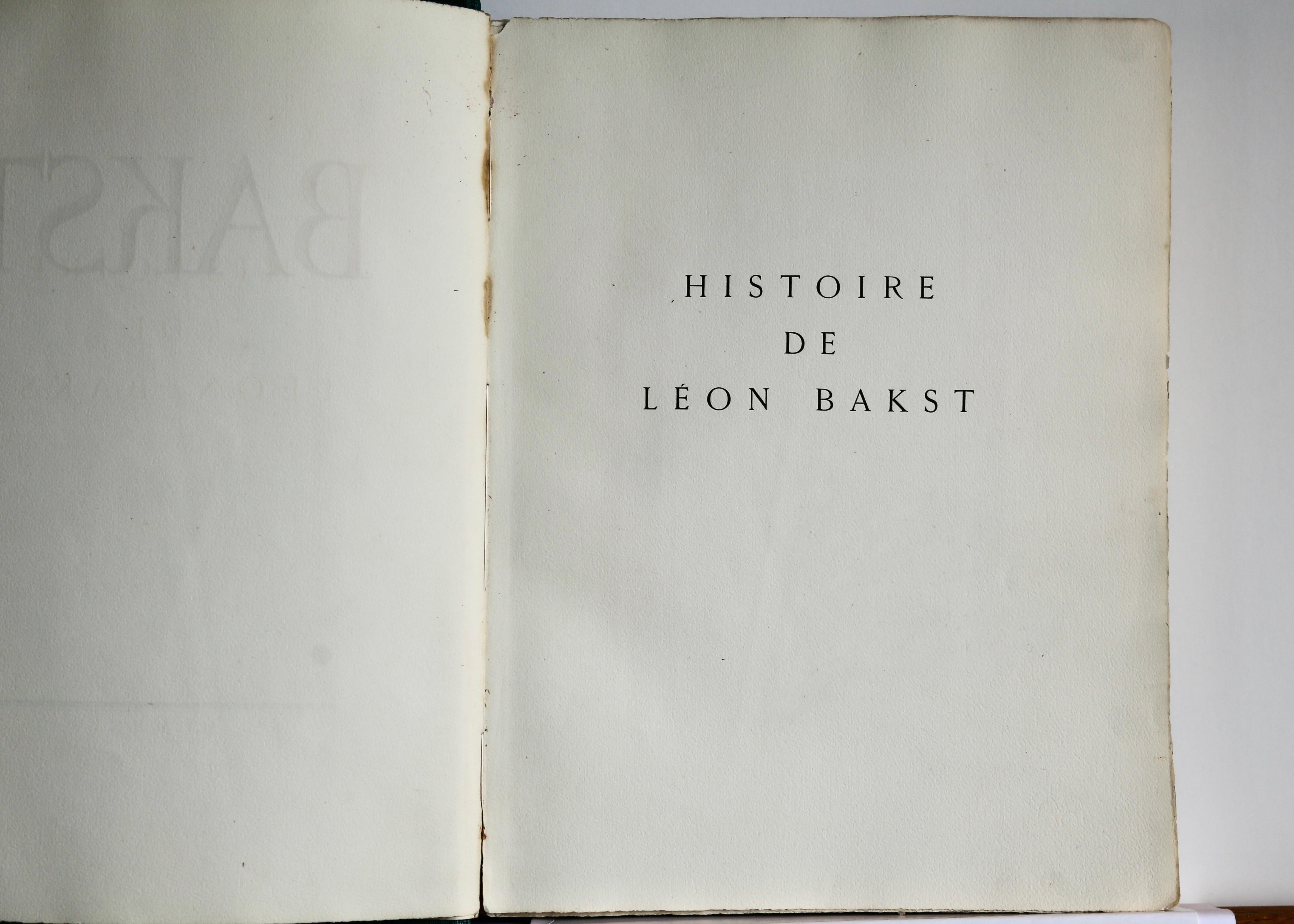 Art Nouveau Histoire de Leon Bakst Rare French 1924 Edition #94 of 345 Ballet Russes designs For Sale
