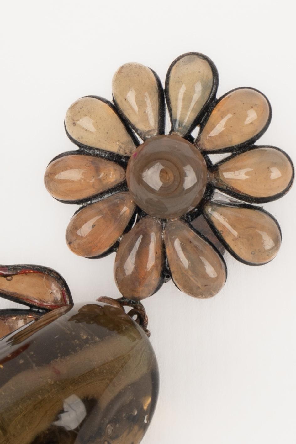 Histoire De Verre Earrings with Glass Paste In Excellent Condition For Sale In SAINT-OUEN-SUR-SEINE, FR