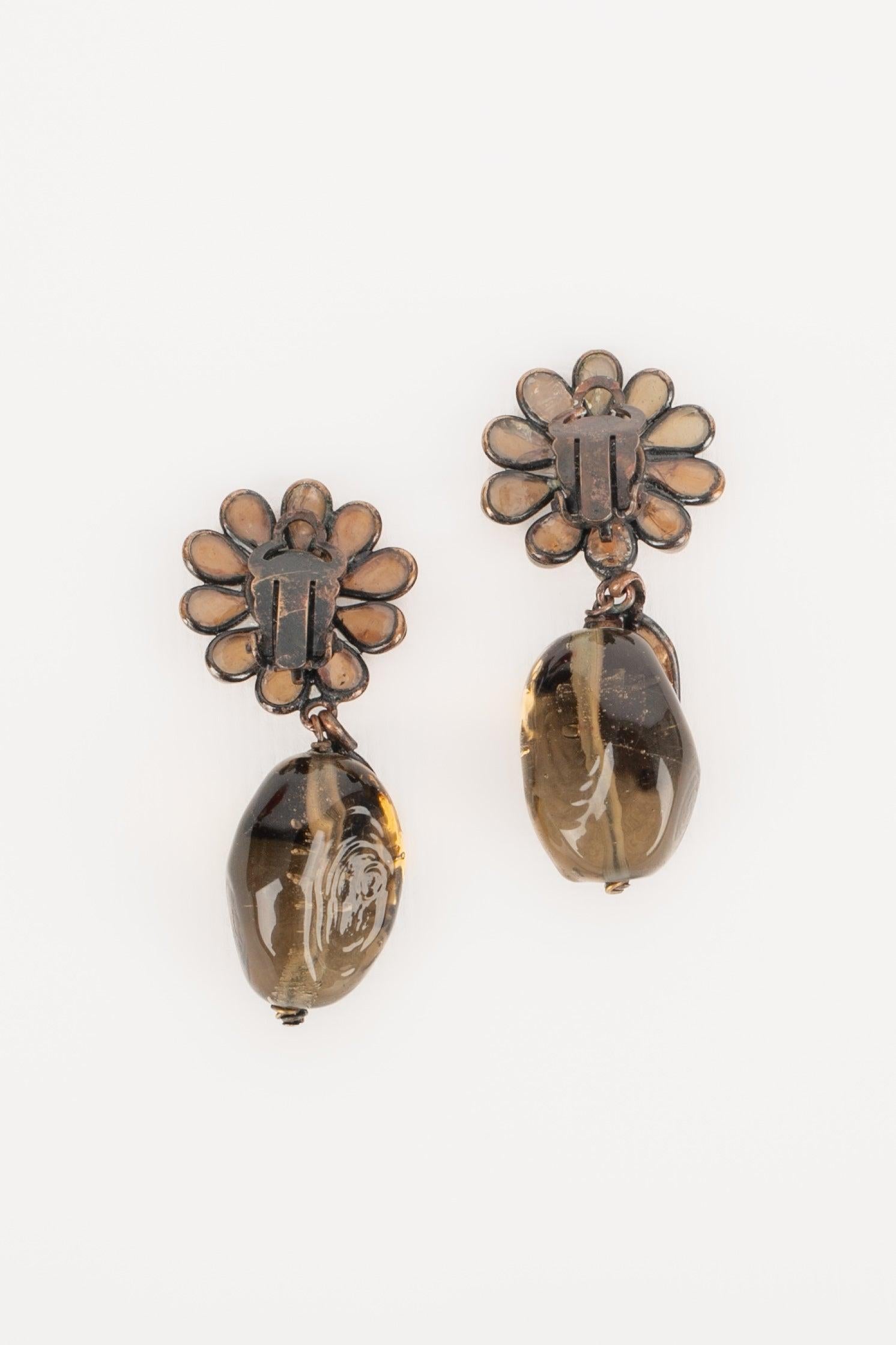 Women's Histoire De Verre Earrings with Glass Paste For Sale