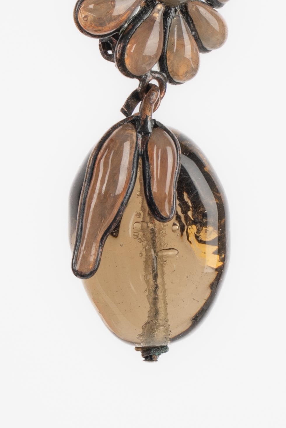 Histoire De Verre Earrings with Glass Paste For Sale 2