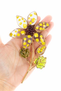 Histoire de verre 'Flower' brooch