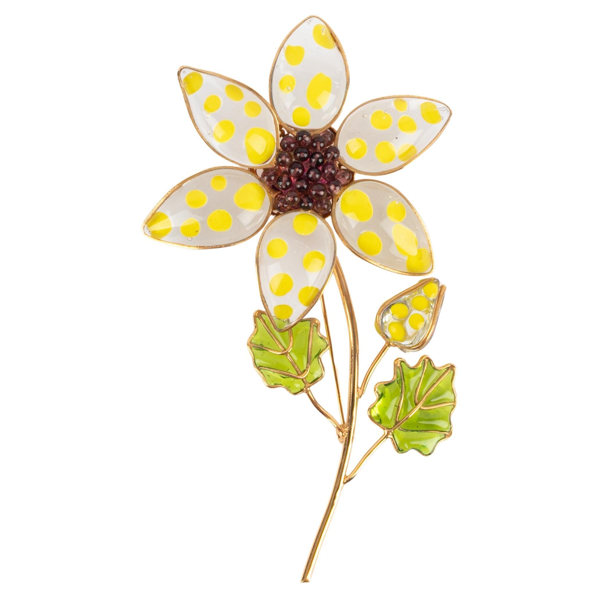Broche "Flower" d'Histoire de verre en vente