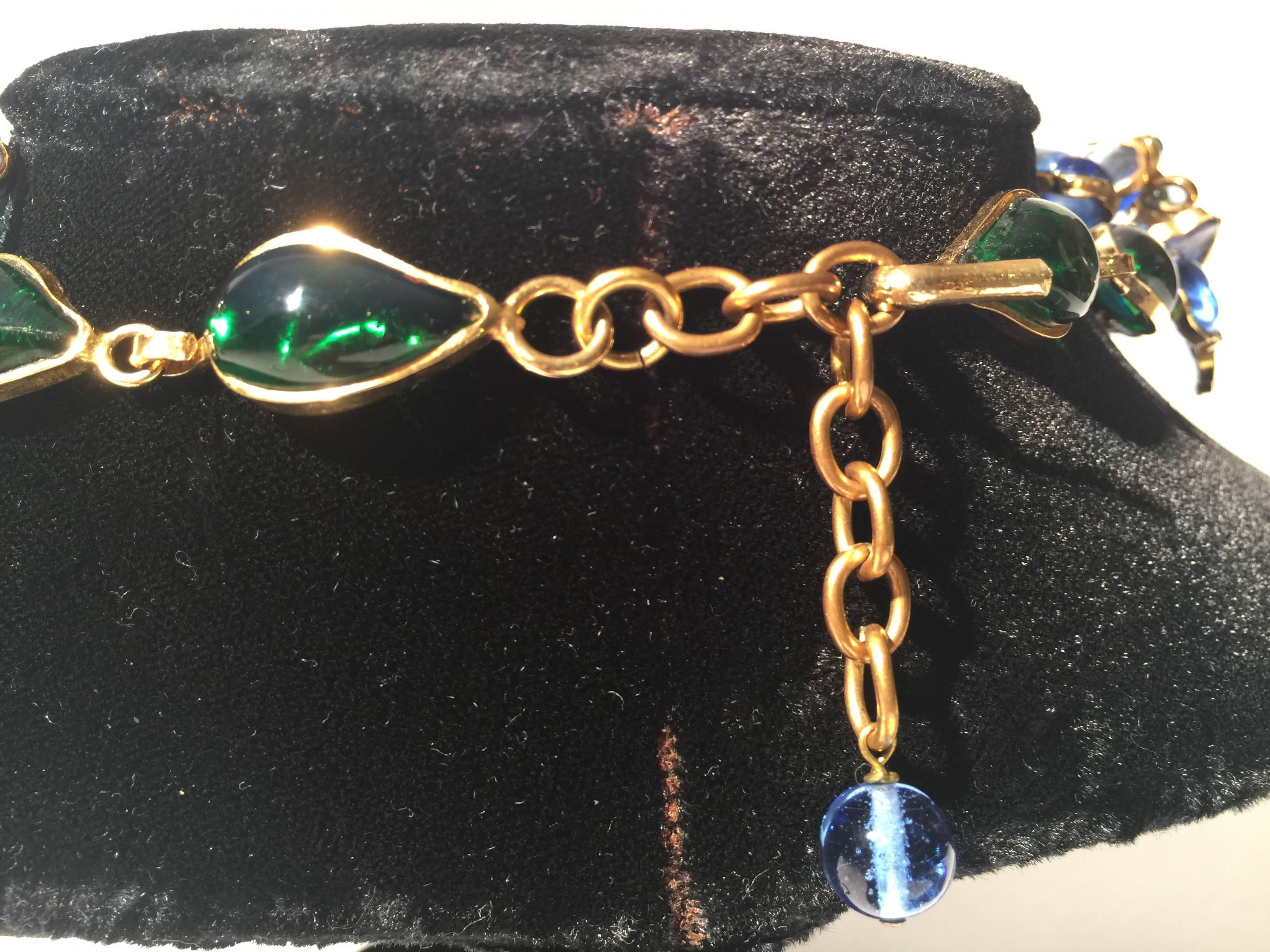 Histoire De Verre, France Necklace, Magnificent Gripoix Poured Glass Necklace 1