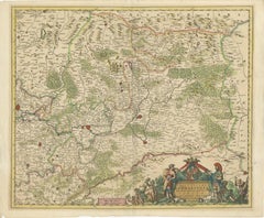 Historic 1690 Map of Lorraine in France by Allard - Cities of Toul, Nancy, Metz