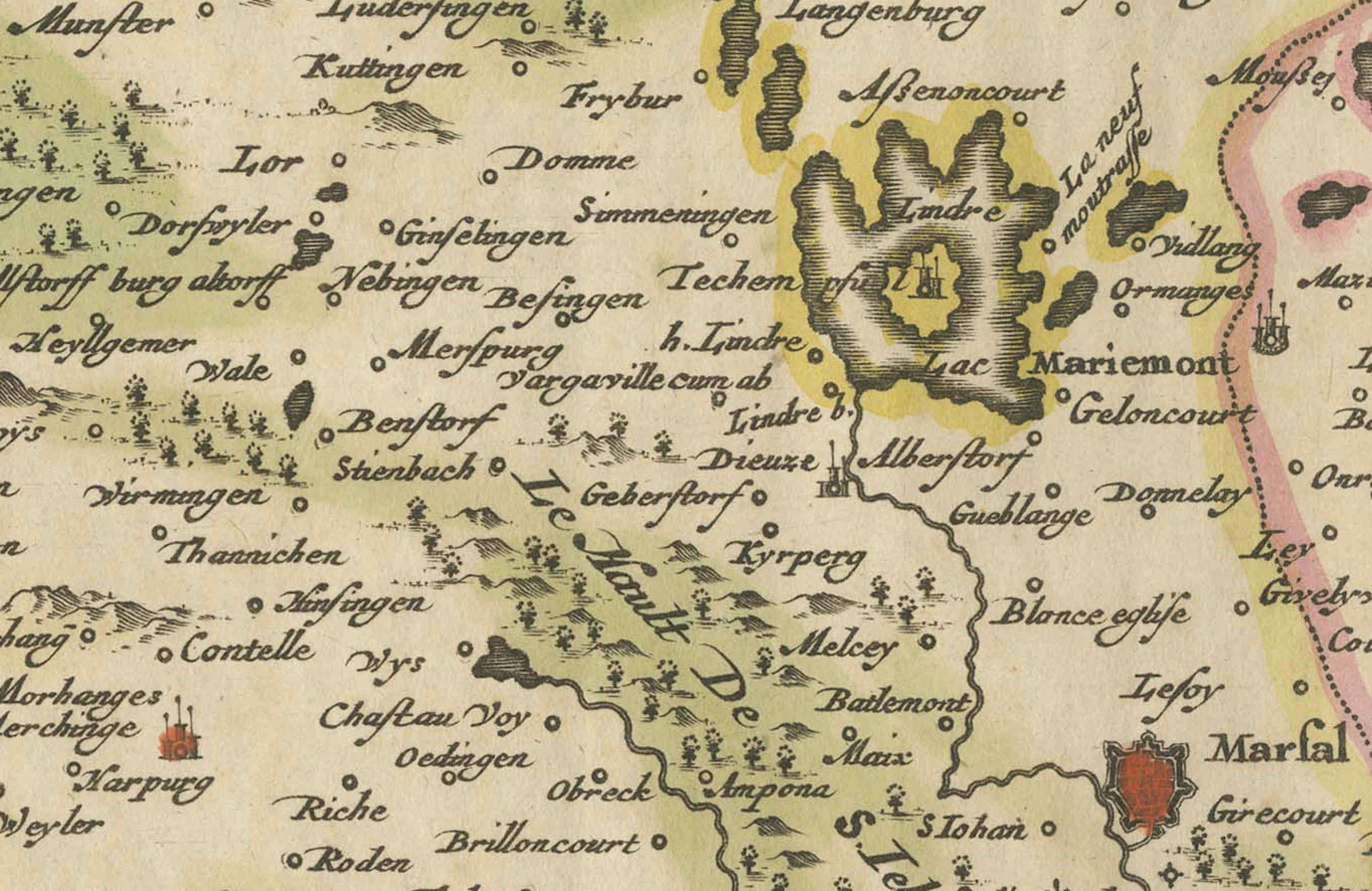 Historic 1690 Map of Lorraine in France by Allard - Cities of Toul, Nancy, Metz For Sale 3