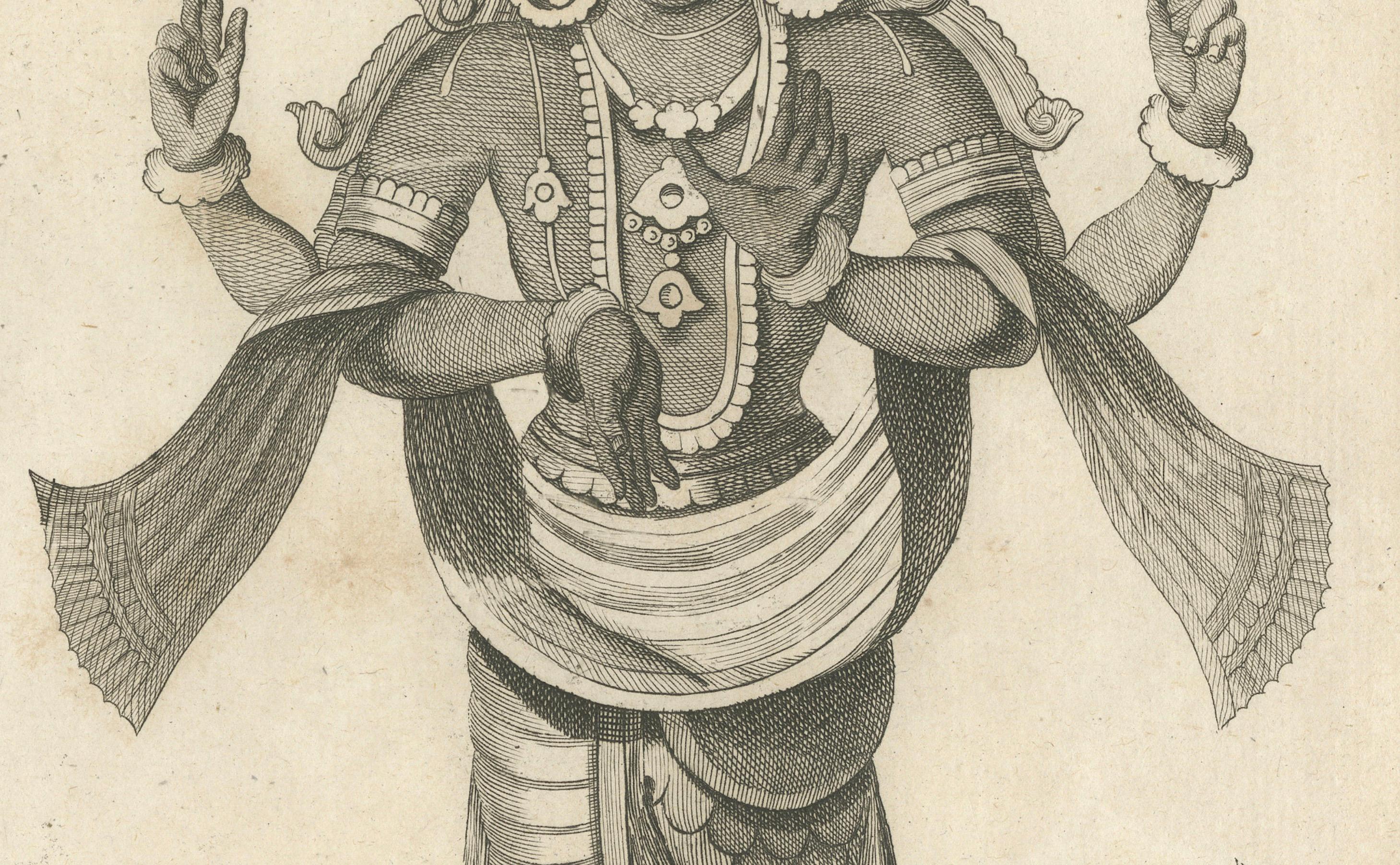 Papier Matsya Vishnu Fish Avatar, gravure ancienne et historique de 1806 en vente