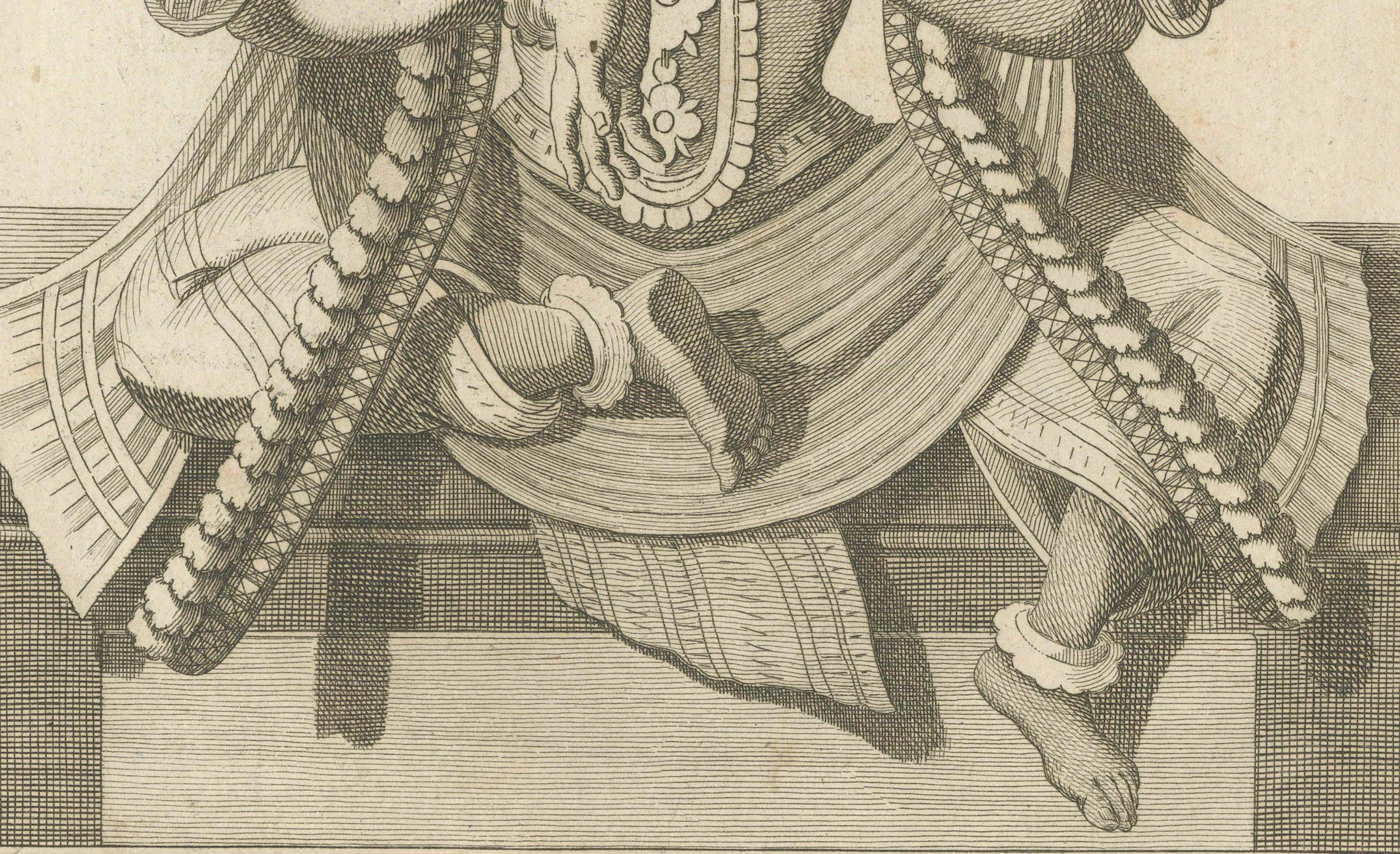 Impression ancienne de Shiva et Vishnu Harihara, divinité hindoue, 1806 État moyen - En vente à Langweer, NL