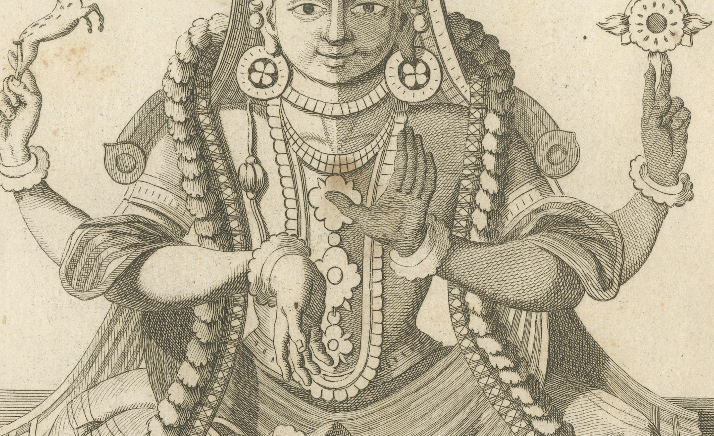 Début du XIXe siècle Impression ancienne de Shiva et Vishnu Harihara, divinité hindoue, 1806 en vente