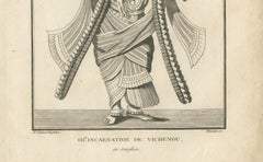 Historic 1806 Varaha Vishnu Boar Avatar Antique Print - Hindu Engraving