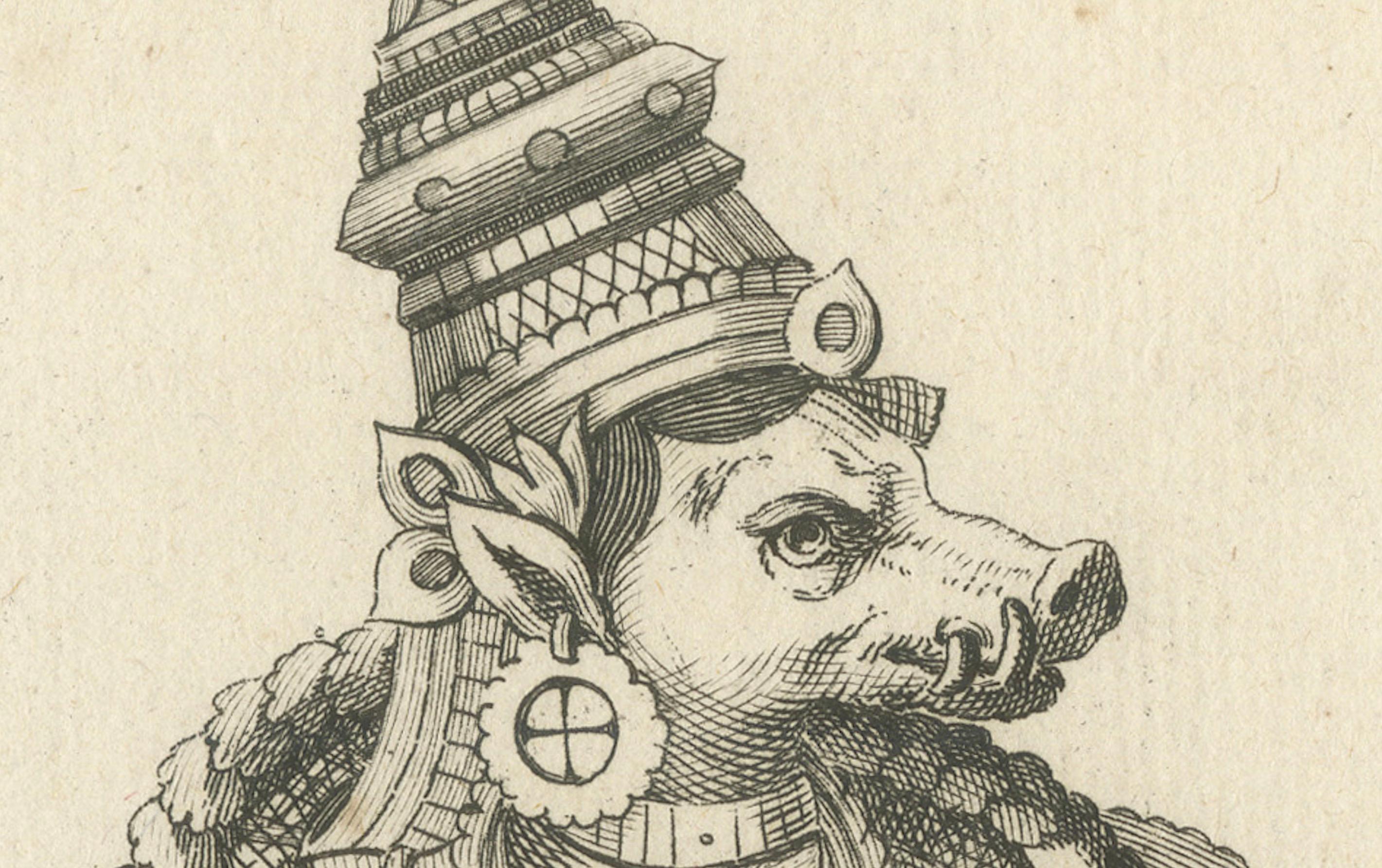 Début du XIXe siècle Impression ancienne du Avatar Varaha Vishnu Boar Avatar, gravure hindoue, 1806 en vente