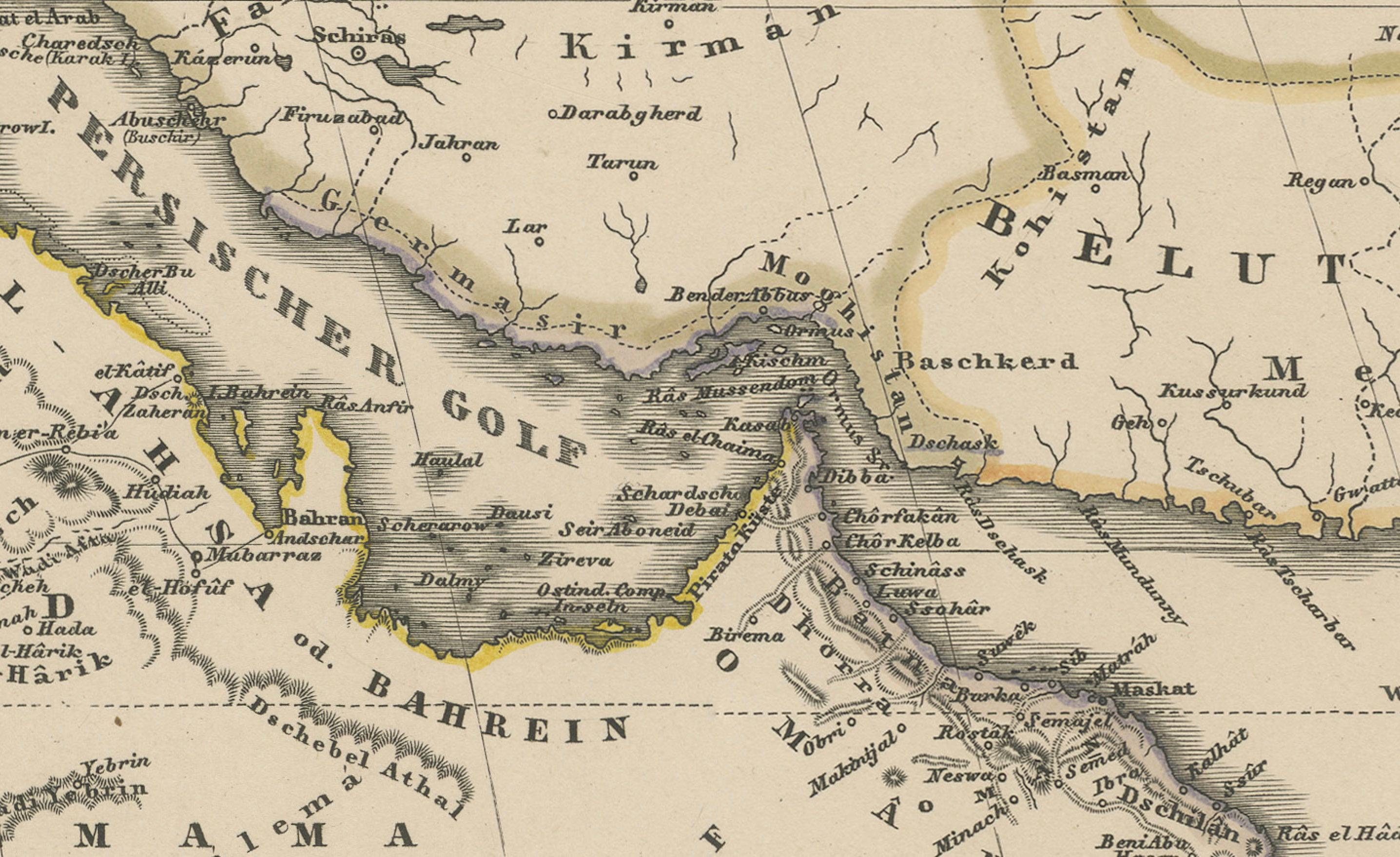 Carte de l'Afrique du Nord-Est et de l'Arabie 1857

Cette gravure ancienne détaillée montre 