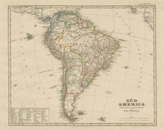 Mapa histórico de América del Sur de 1858 - Antes de la consolidación fronteriza