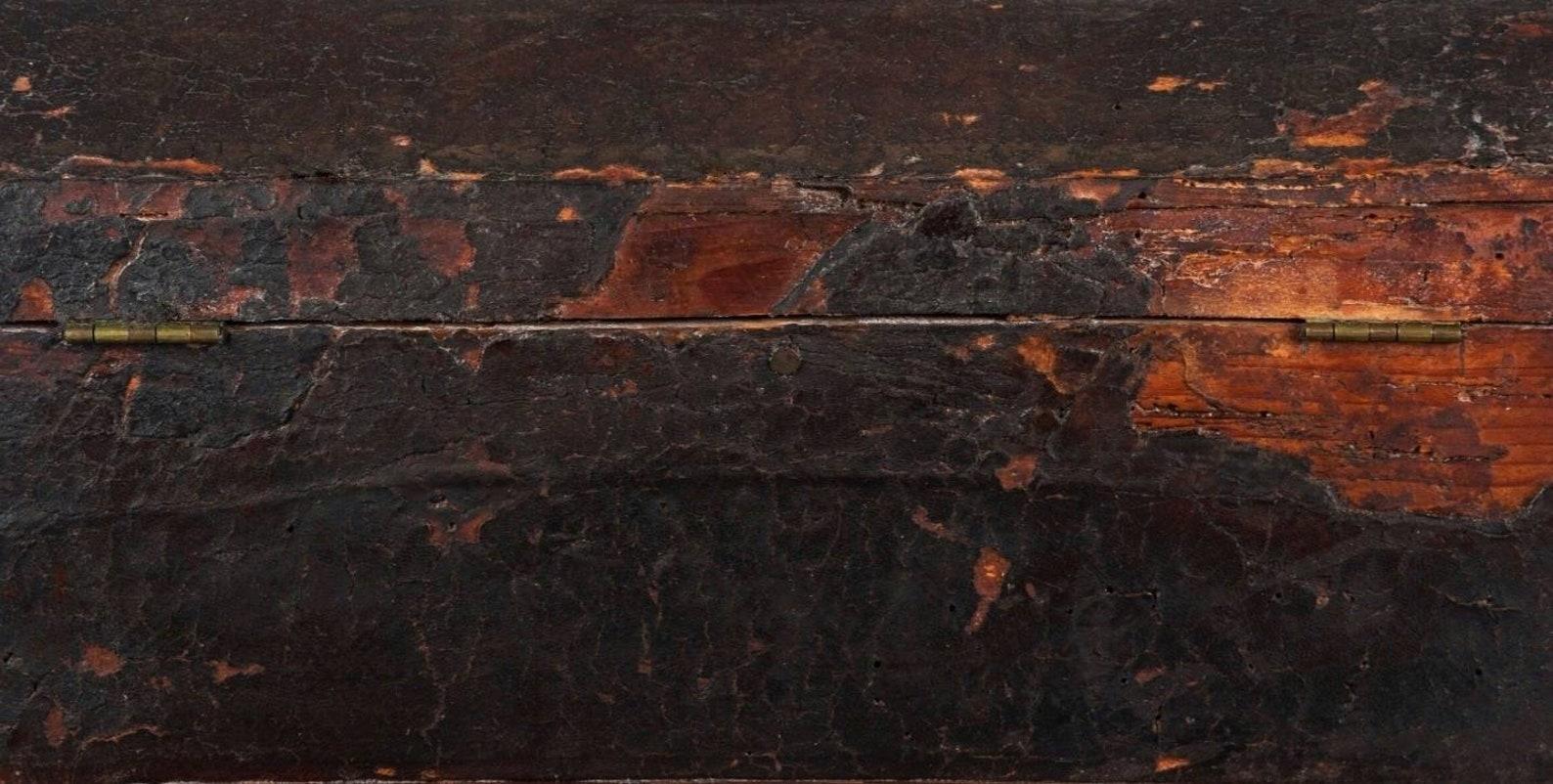Historic 18th Century Early American Hide Wrapped Document Box 2