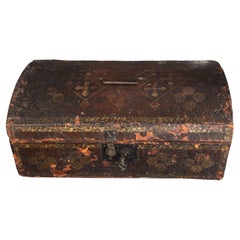 Historic 18th Century Early American Hide Wrapped Document Box