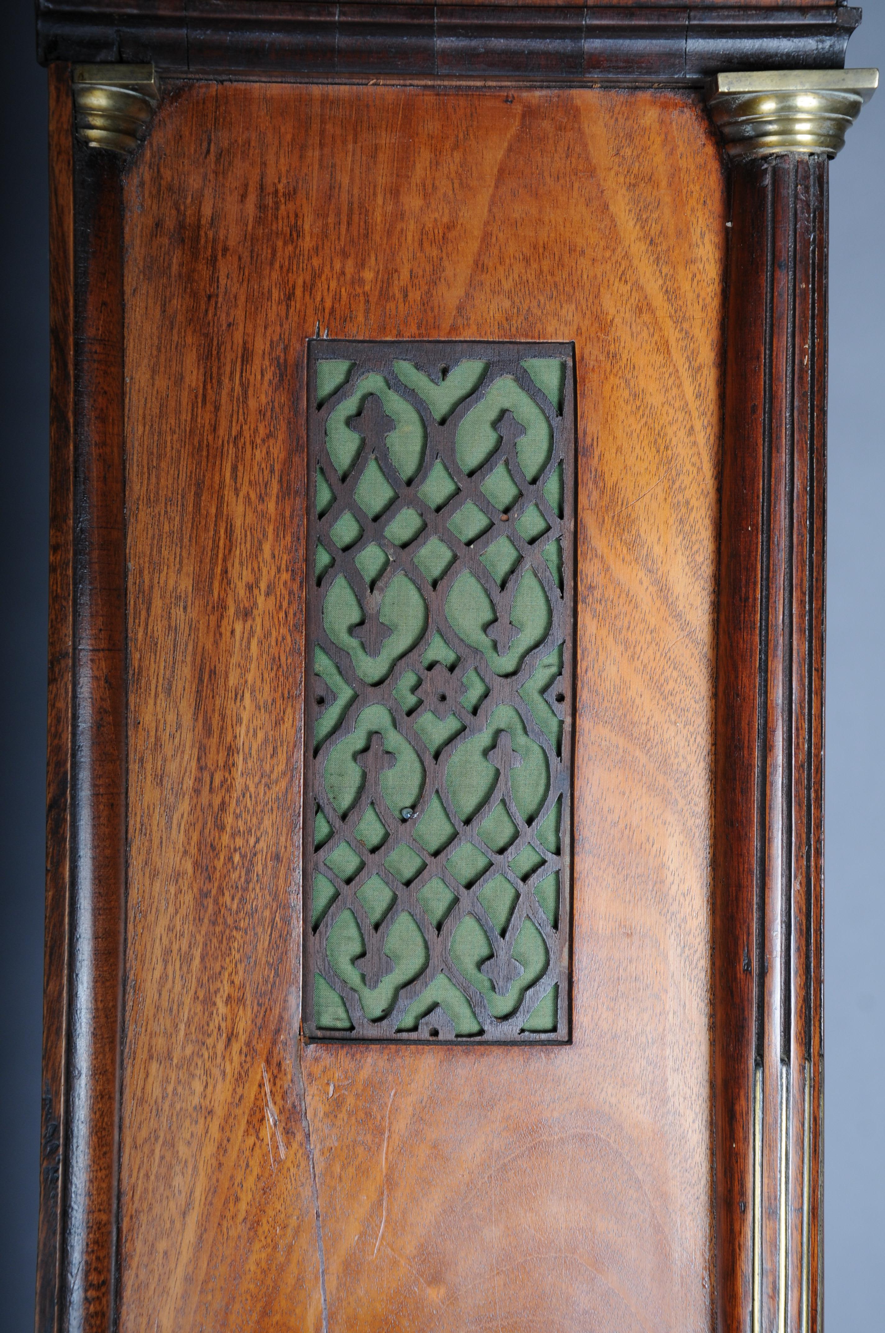 18th Century and Earlier Historic antique English grandfather clock, mahogany, 18th century. For Sale