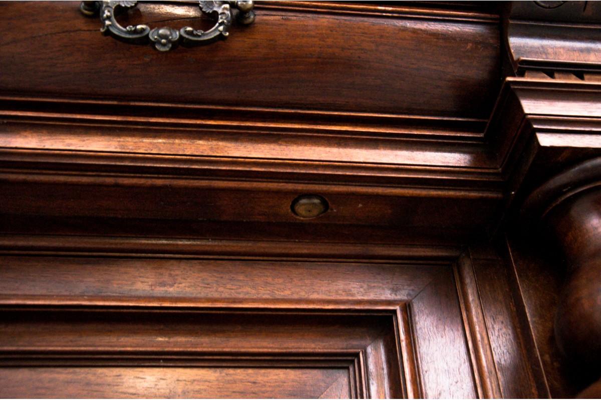 Glass Historic Antique French Walnut Cupboard For Sale