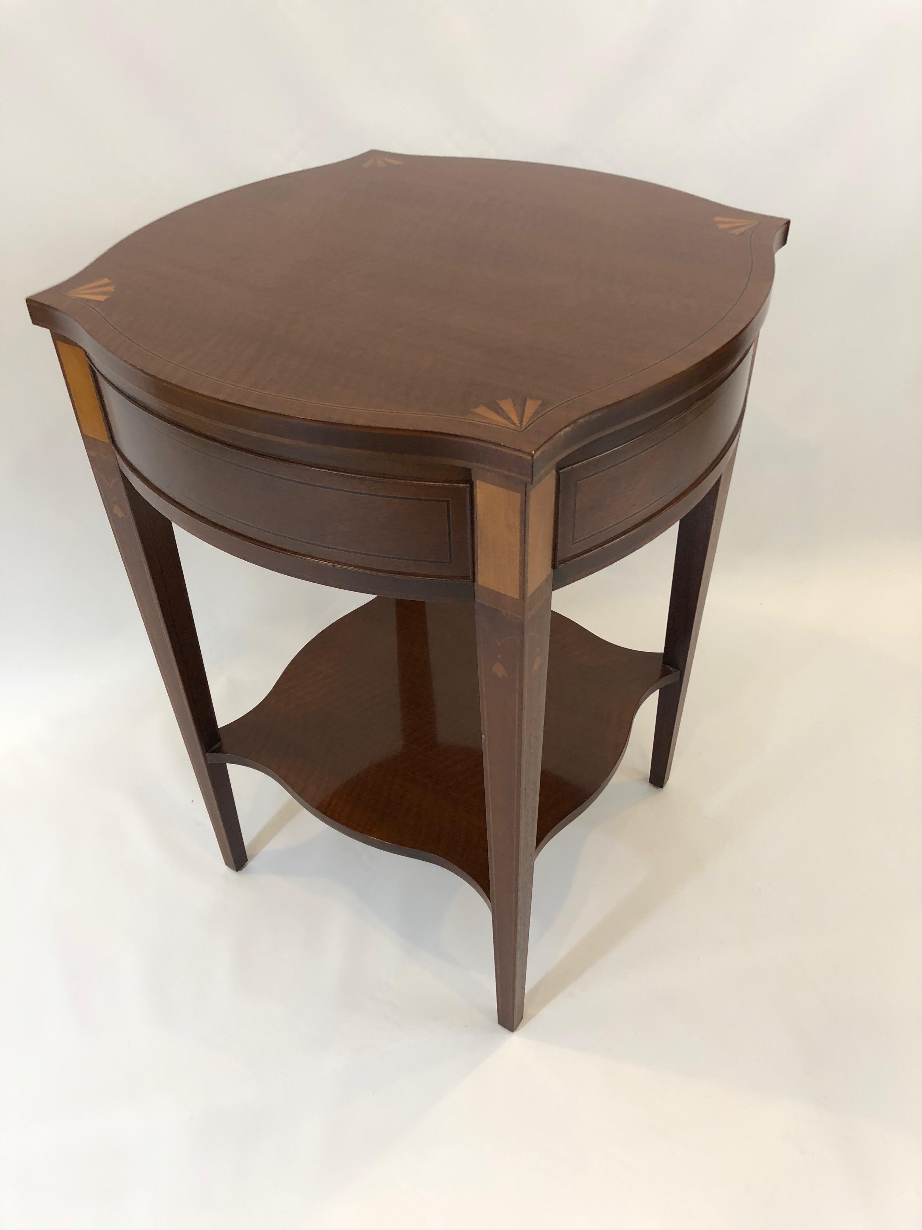 Historic Baker Charleston Collection Mahogany Side Table with Fan Inlay 5