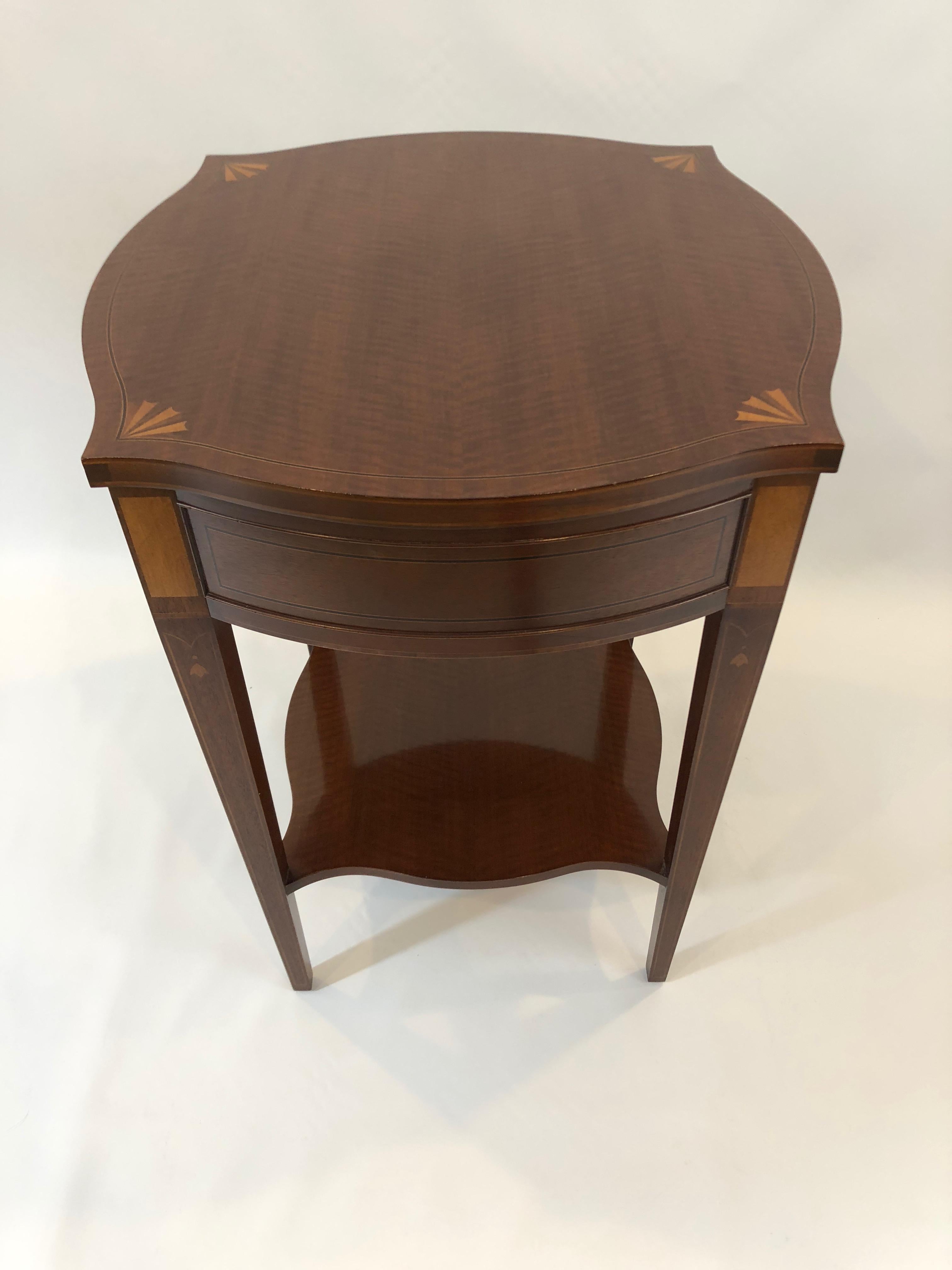 Historic Baker Charleston Collection Mahogany Side Table with Fan Inlay 7