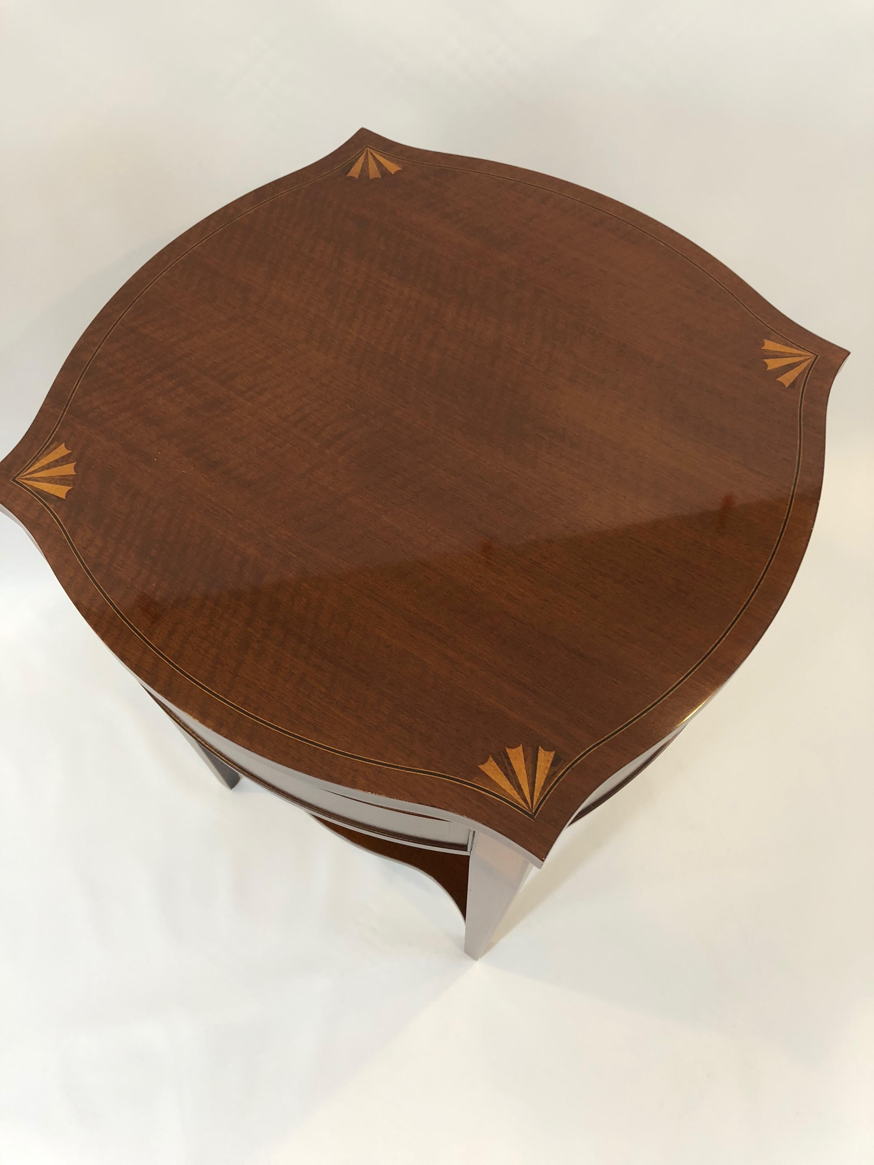 Historic Baker Charleston Collection Mahogany Side Table with Fan Inlay 4