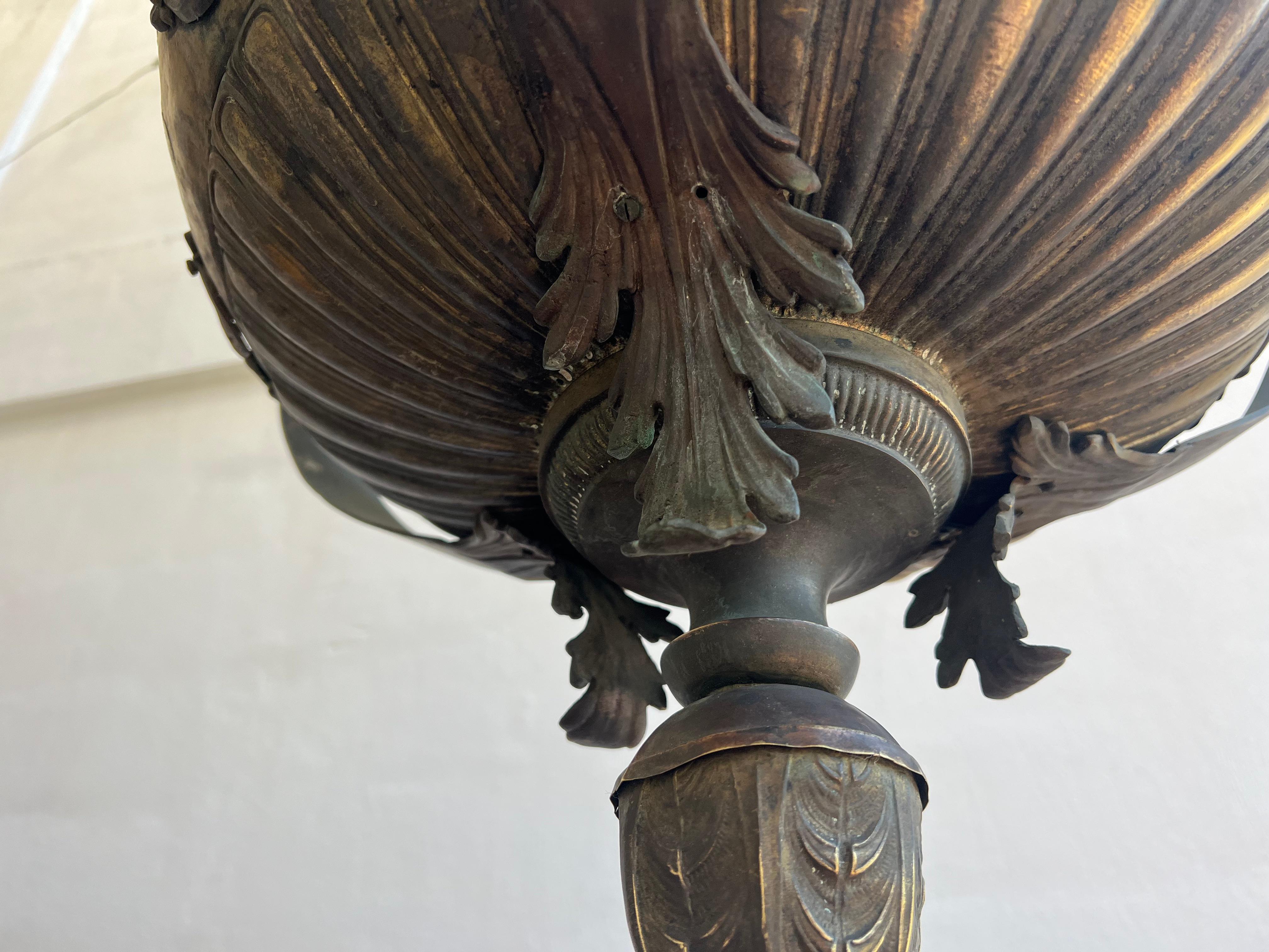 Historic bronze lantern from a monastery. Naples 1800 circa For Sale 3