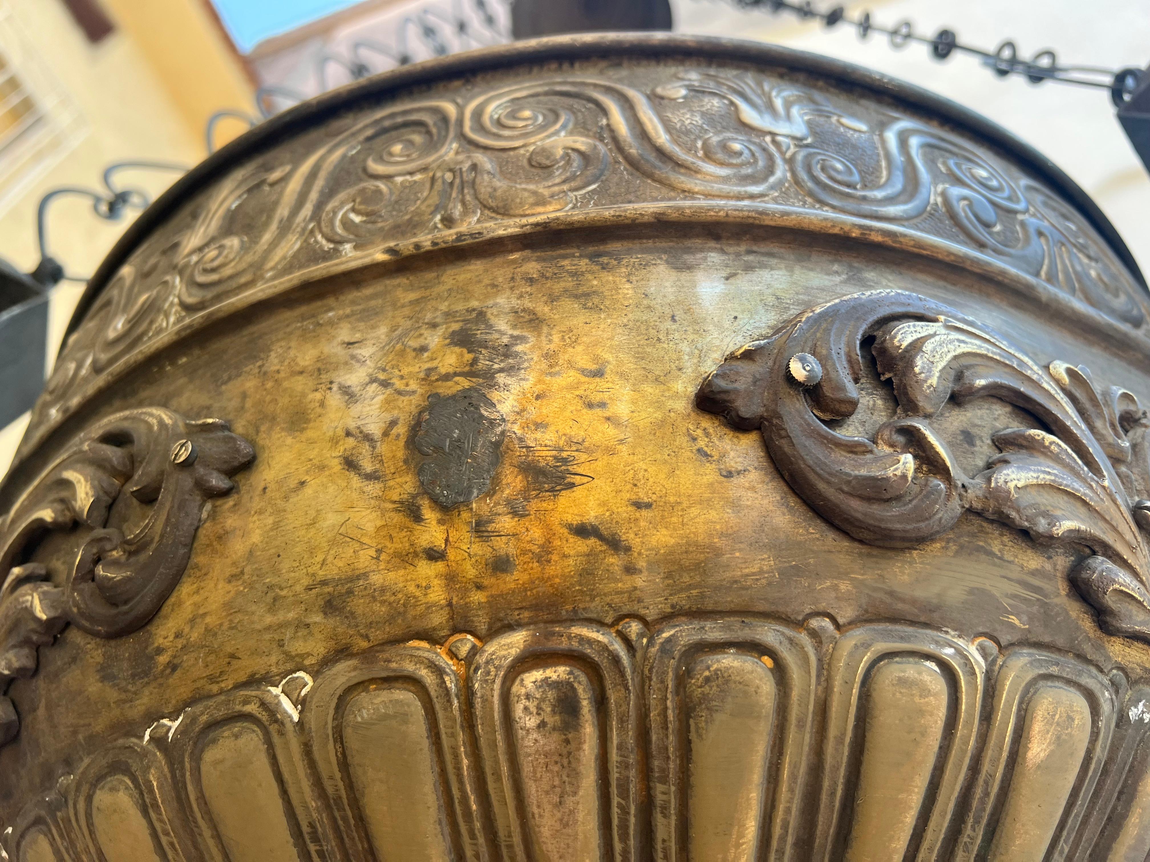 Historic bronze lantern from a monastery. Naples 1800 circa For Sale 9
