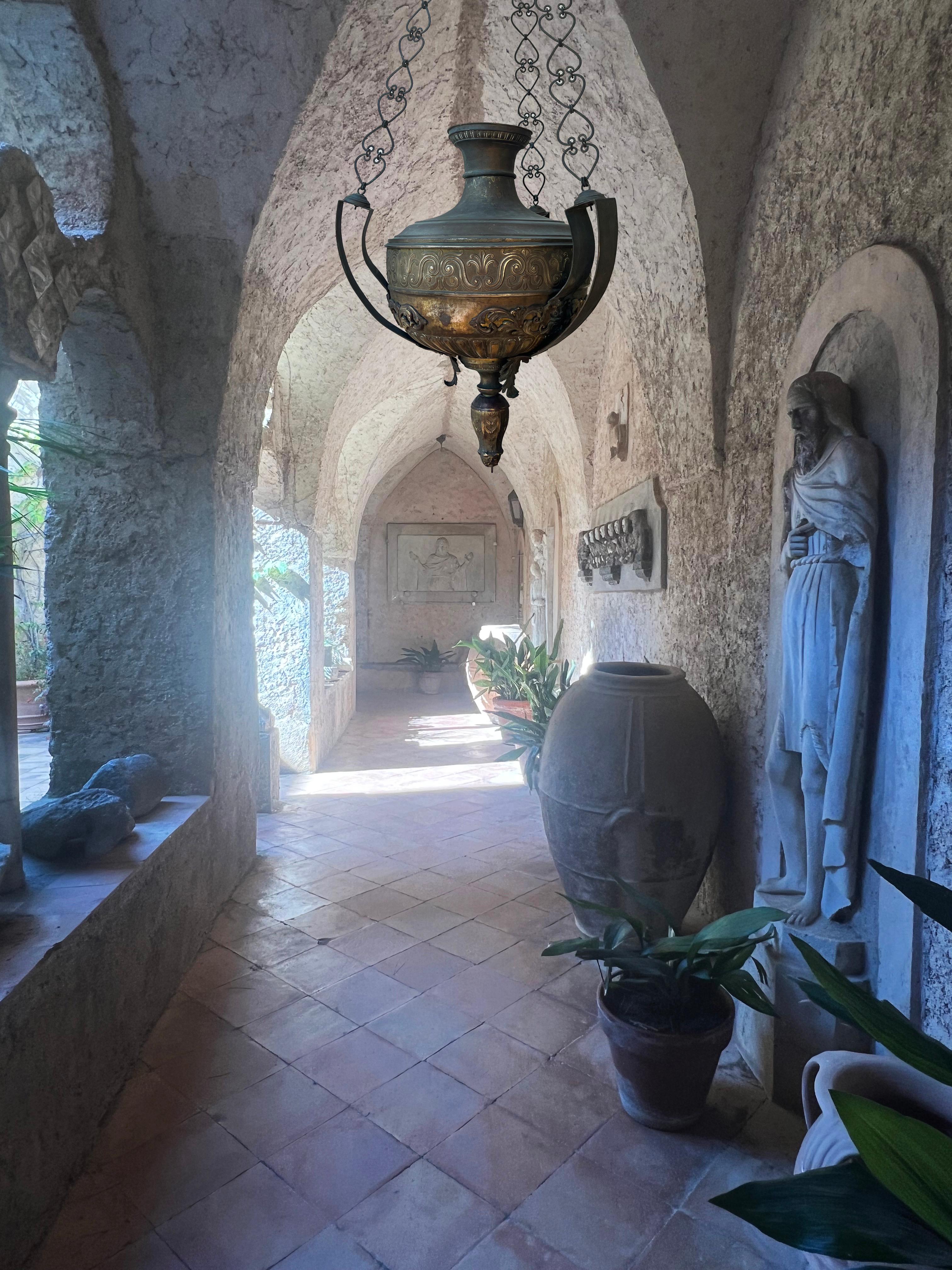 Ancient bronze lantern from a monastery of cloistered nuns located on the Amalfi coast. A candle was strung on the top, illuminating the chapel for a month. With the closure of the convent by the Jacobins, the lantern was transferred to an