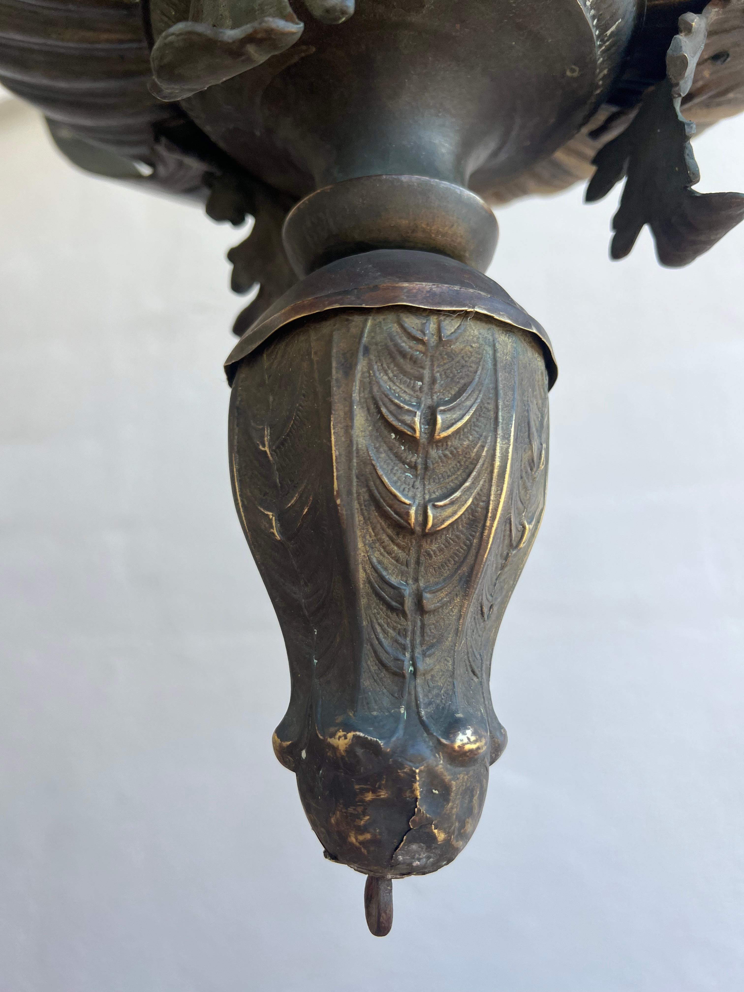Historic bronze lantern from a monastery. Naples 1800 circa For Sale 1