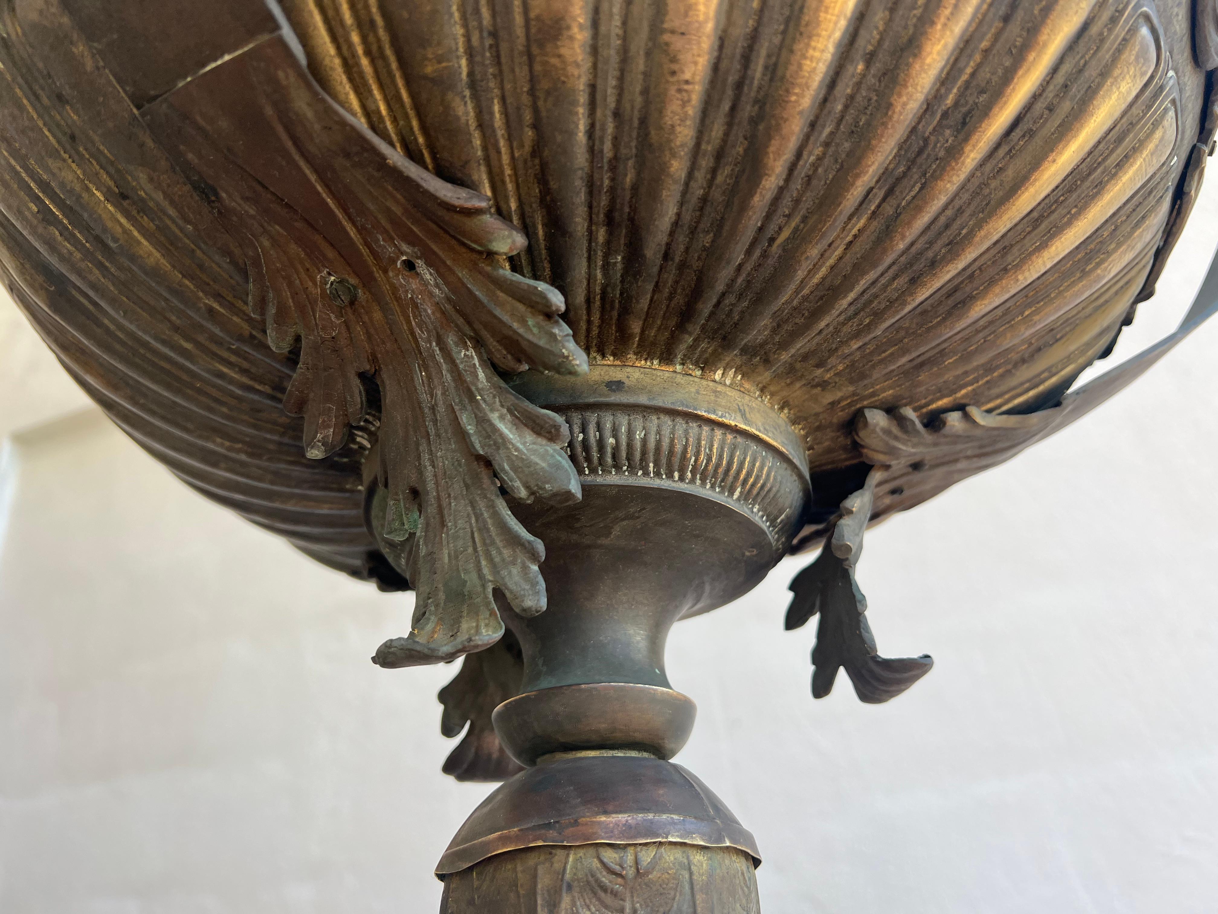 Historic bronze lantern from a monastery. Naples 1800 circa For Sale 2