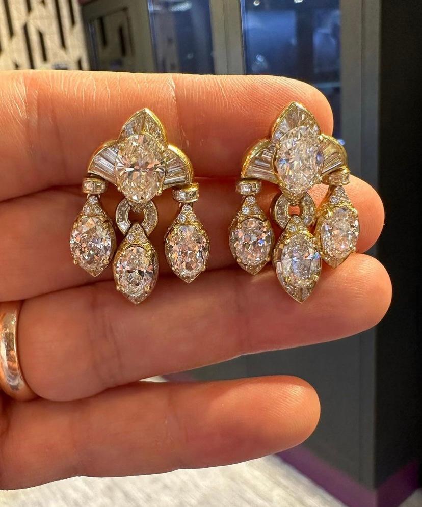 Mixed Cut Historic Bvlgari Diamond Necklace & Earrings Set 