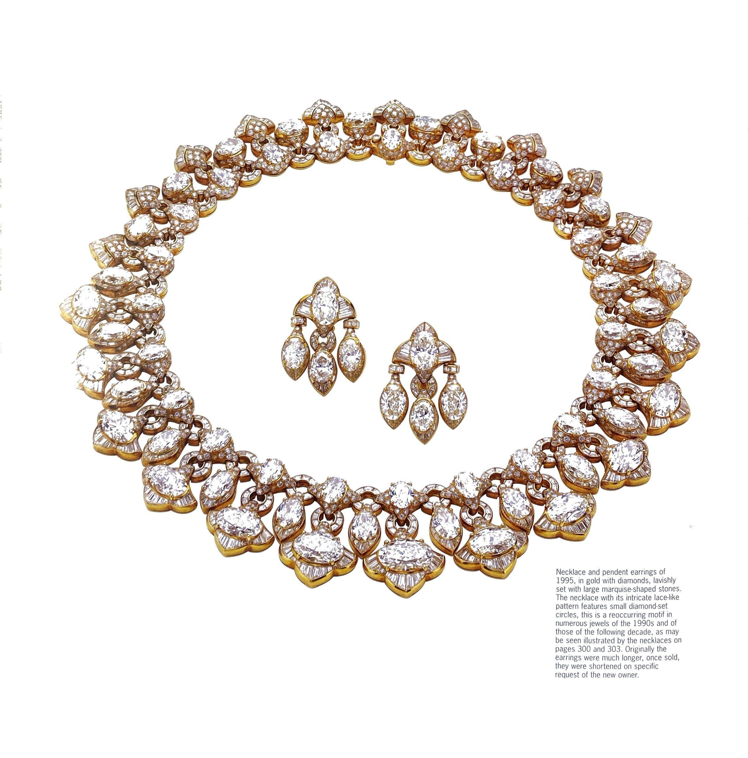 Historic Bvlgari Diamond Necklace & Earrings Set  For Sale 1