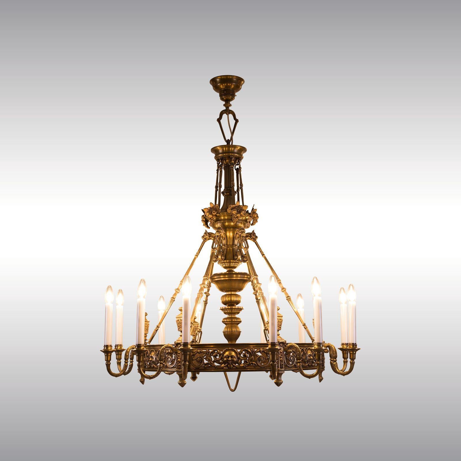 Austriaco Lampadario storico - Art nouveau Historism, originale del 1900 in vendita