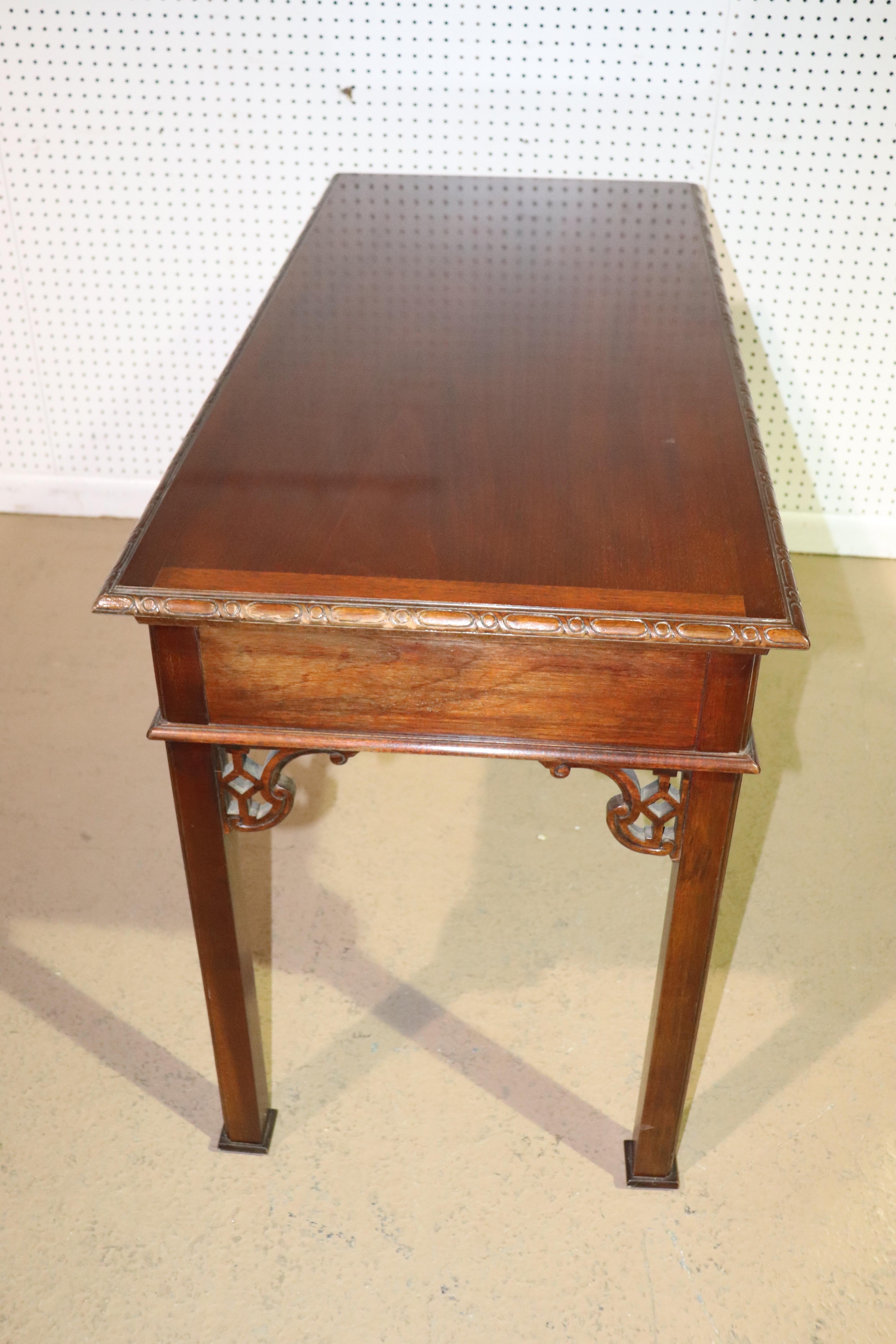 Historic Charleston Baker Solid Mahogany Chinese Chippendale Writing Desk Table 6