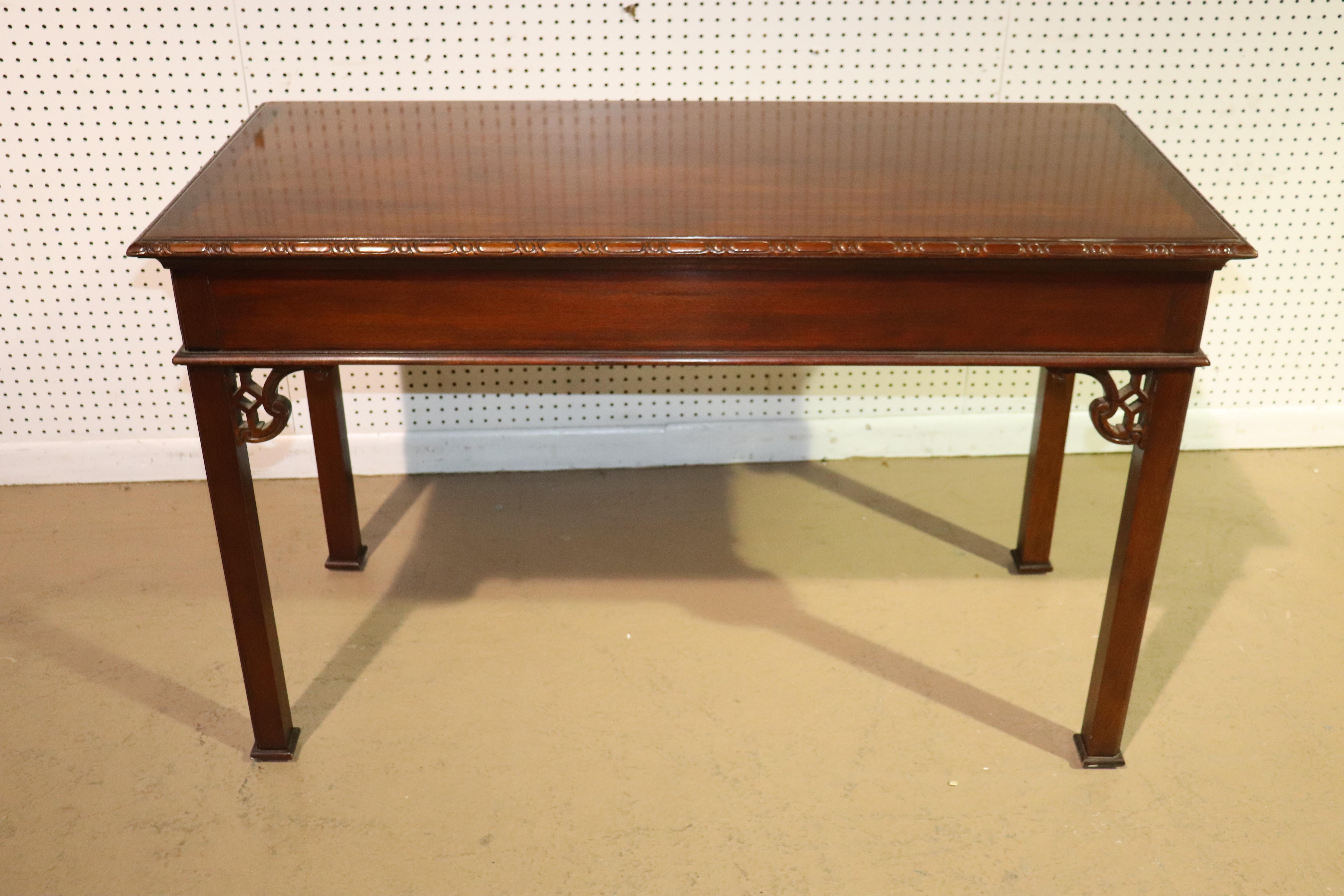 Historic Charleston Baker Solid Mahogany Chinese Chippendale Writing Desk Table 6