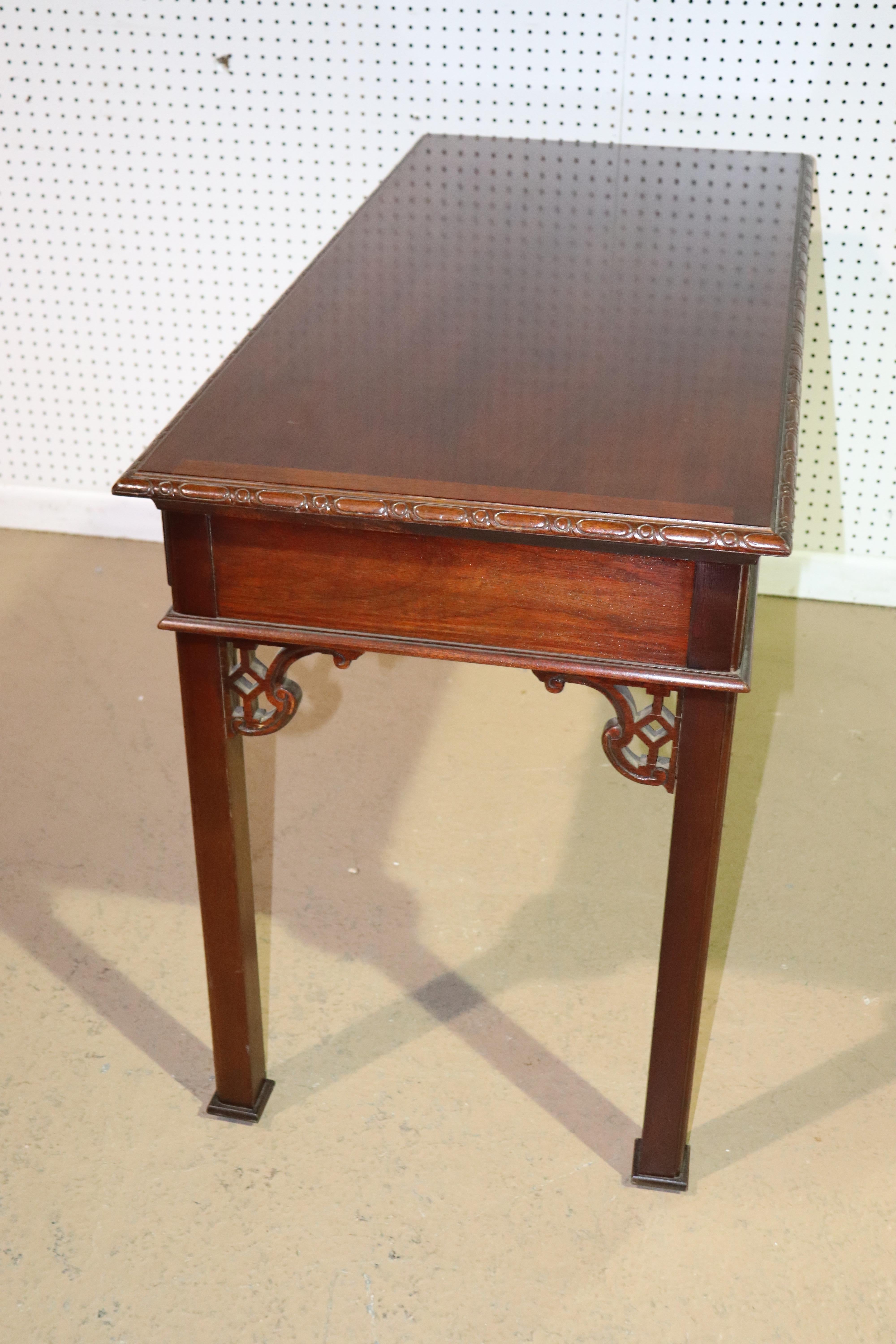 Historic Charleston Baker Solid Mahogany Chinese Chippendale Writing Desk Table 8