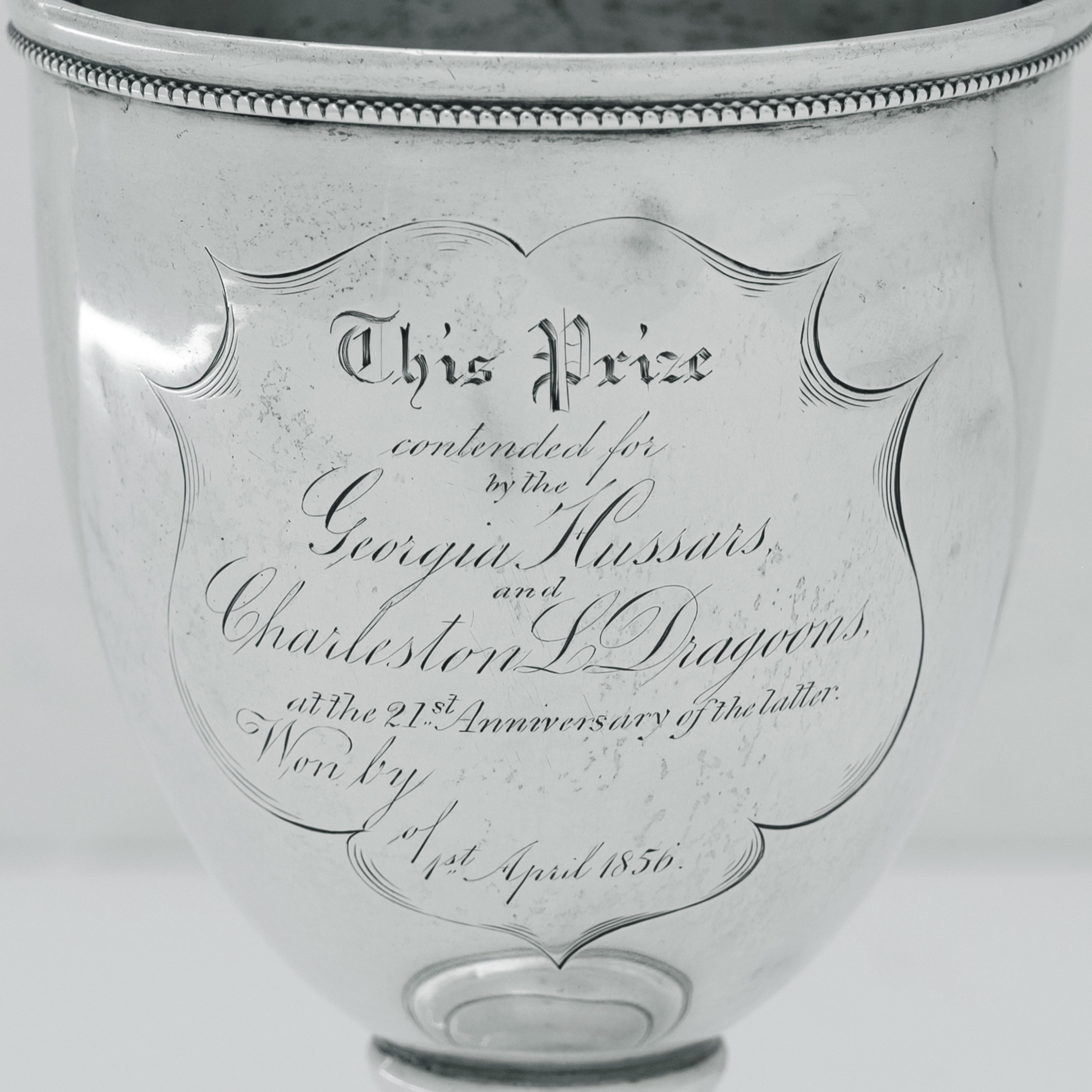 Milieu du XIXe siècle A Silver historique de Charleston - Light Dragoons vs Georgia Hussars, 1856 en vente