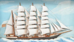 Historic Diorama Featuring the Four Masted Barque « William P. Frye » at Full Sail