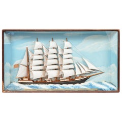 Historic Diorama Featuring the Four Masted Barque 'William P. Frye' at Full Sail