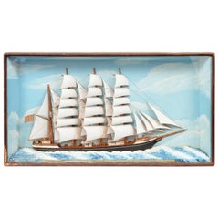 Historic Diorama Featuring the Four Masted Barque « William P. Frye » at Full Sail