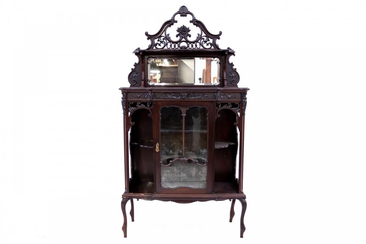 Historic etagere from the beginning of the 20th century, Northern Europe.

Dimensions: height 190 cm / width 101 cm / depth 43 cm