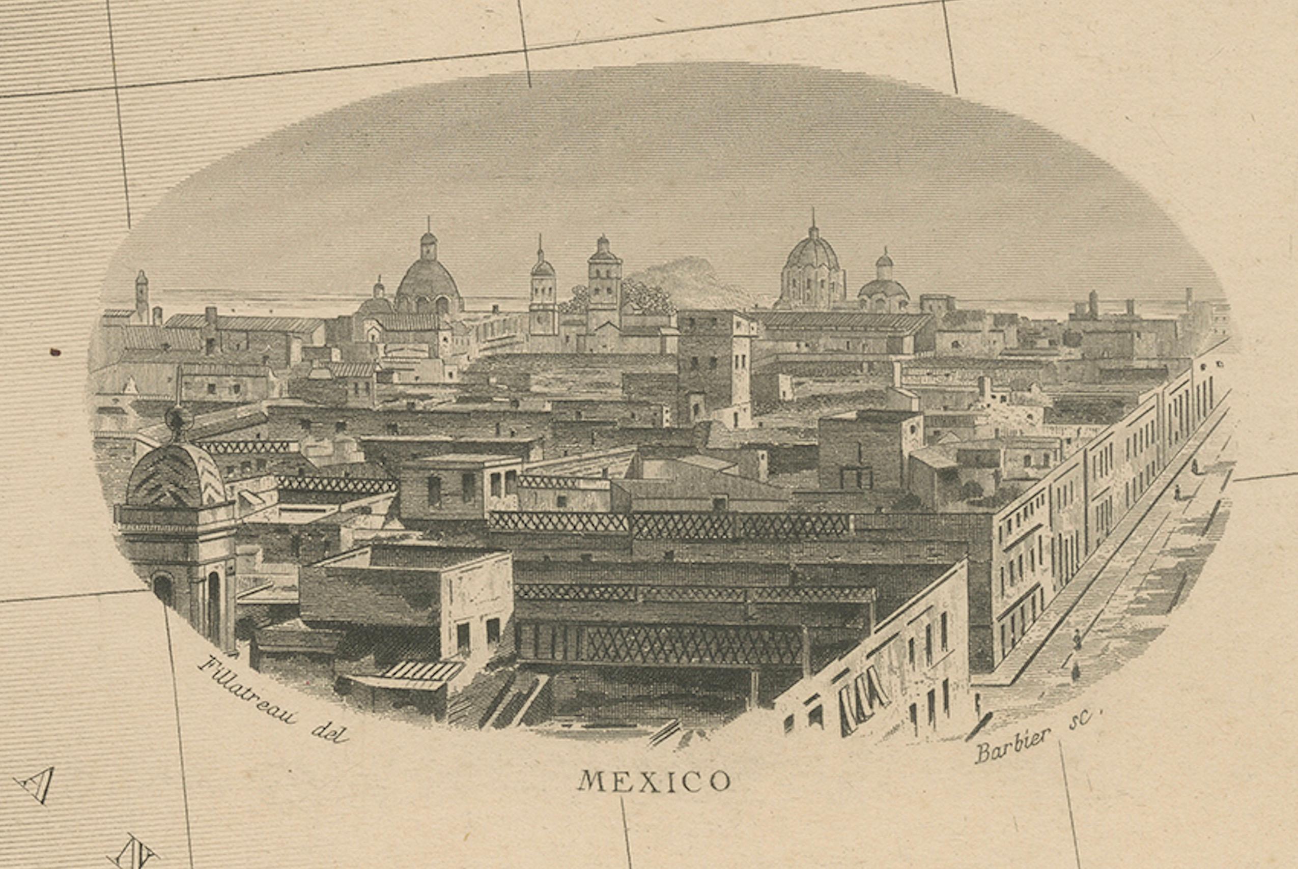 Mapa Histórico Francés: México, Centroamérica y las Antillas, c. 1850 Papel